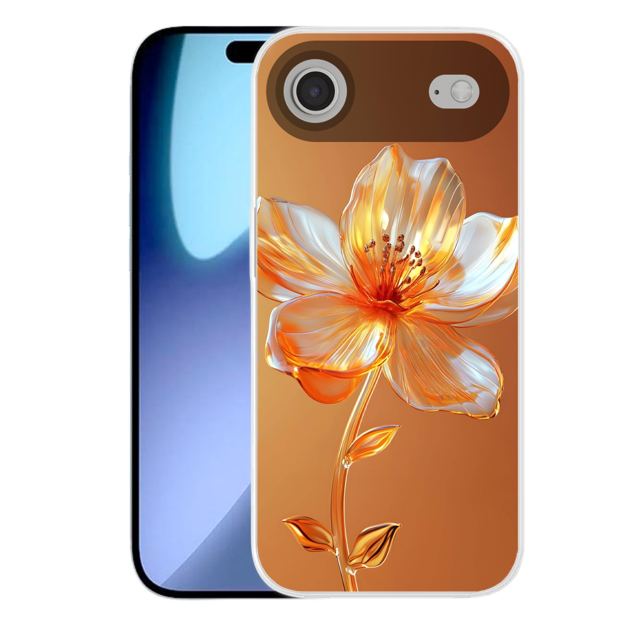 MuchoWow Handyhülle für Apple iPhone Air Gläser - Blume - Orange, Smartphone-Bumper, Print, Handy Schutzhülle Dünn