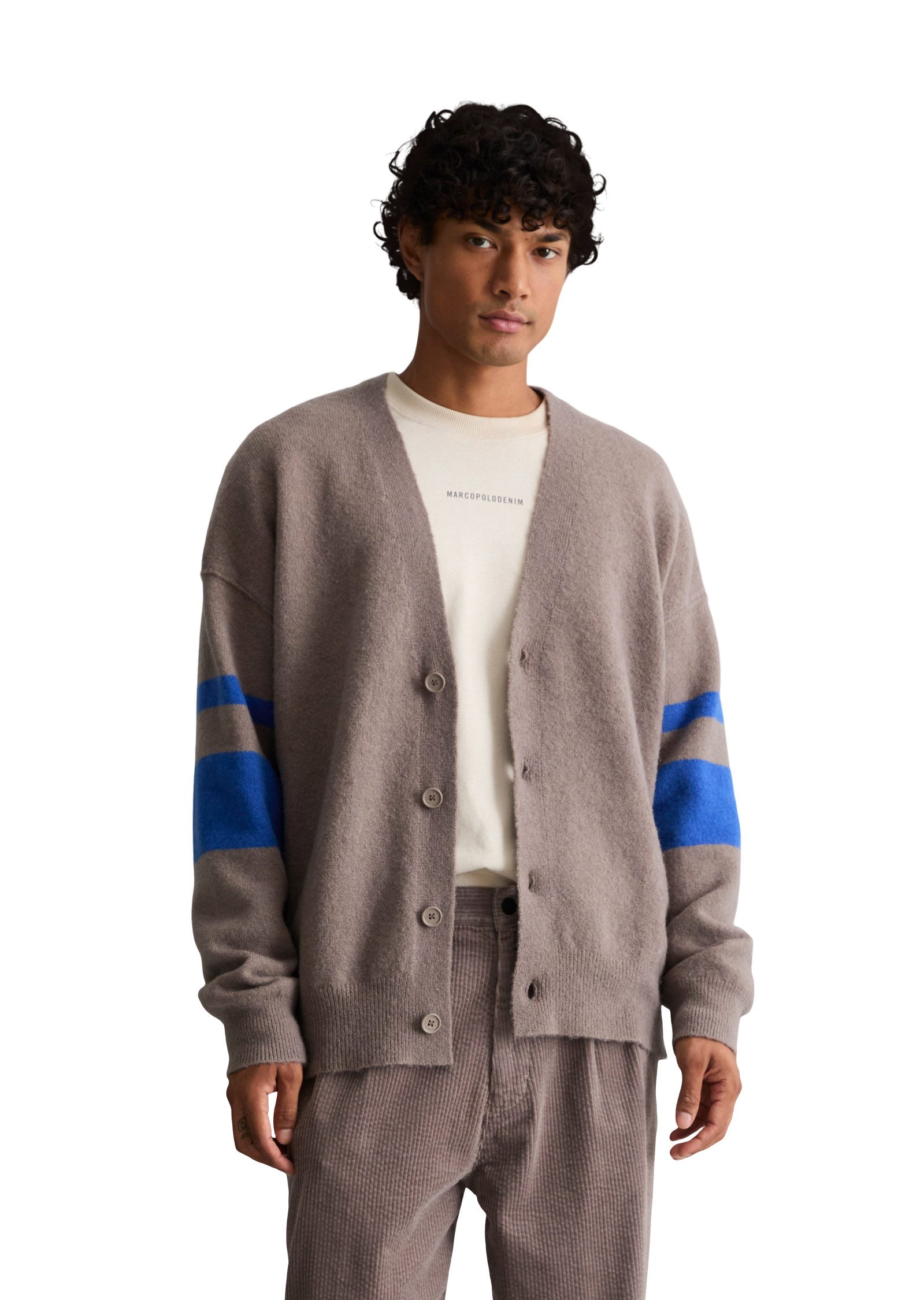 Marc O'Polo DENIM Strickjacke oversized aus weichem Schurwoll-Mix
