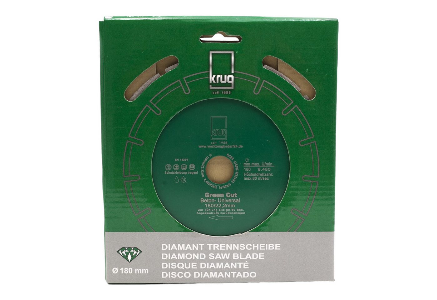 Thumbnail - Fritz Krug Trennscheiben Diamantscheibe Green Cut Beton 180mm