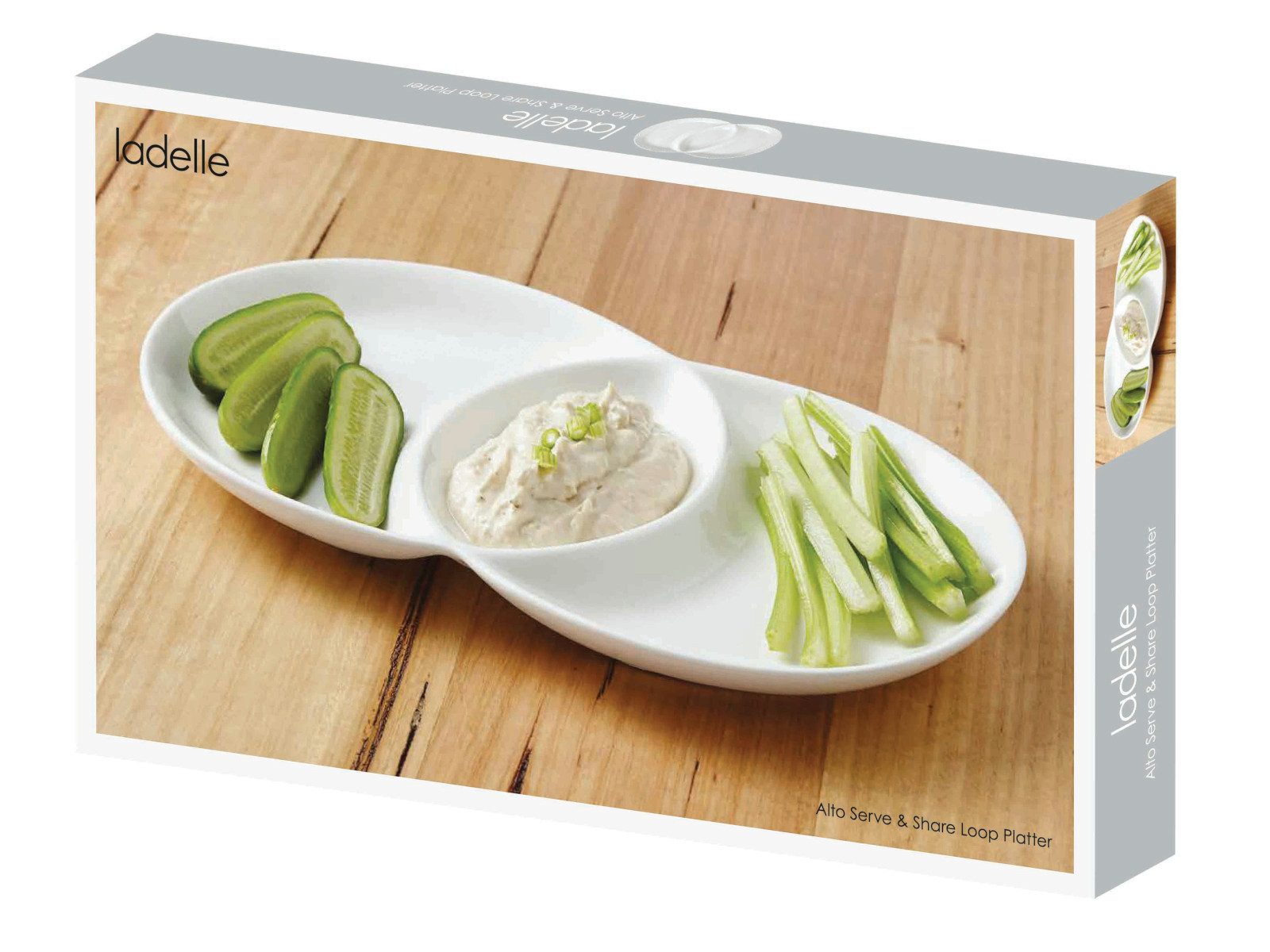 Ladelle Servierteller Alto Serve & Share Servierteller loopförmig weiß 43cm, Porzellan, (Servierteller)