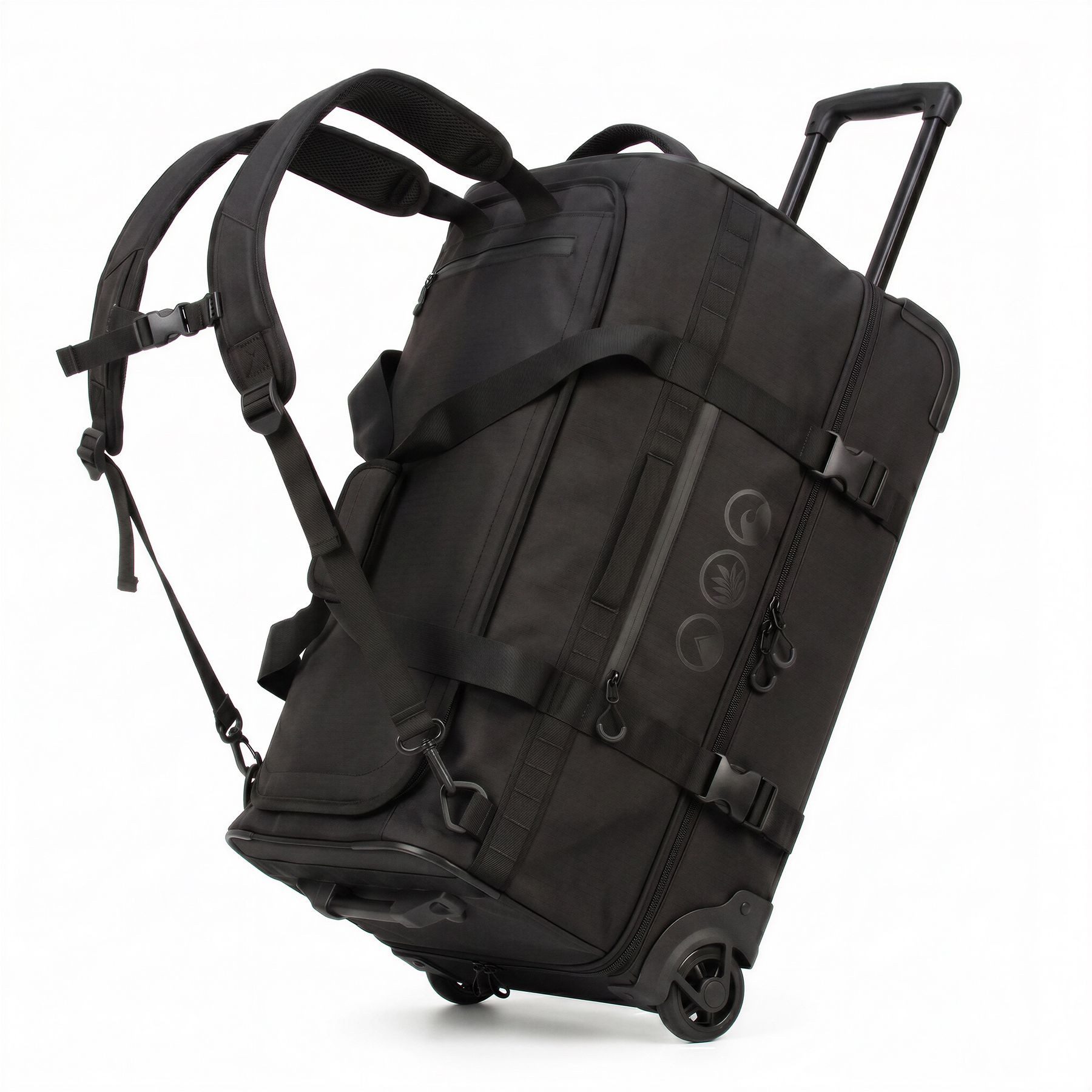 SONS OF ALOHA Koffer 3in1 Reisetasche, Koffer & Rucksack FLOW Schuhfach XL schwarz, 3in1 Hybrid Handgepäck Koffer & Rucksack aus recycelten Materialen