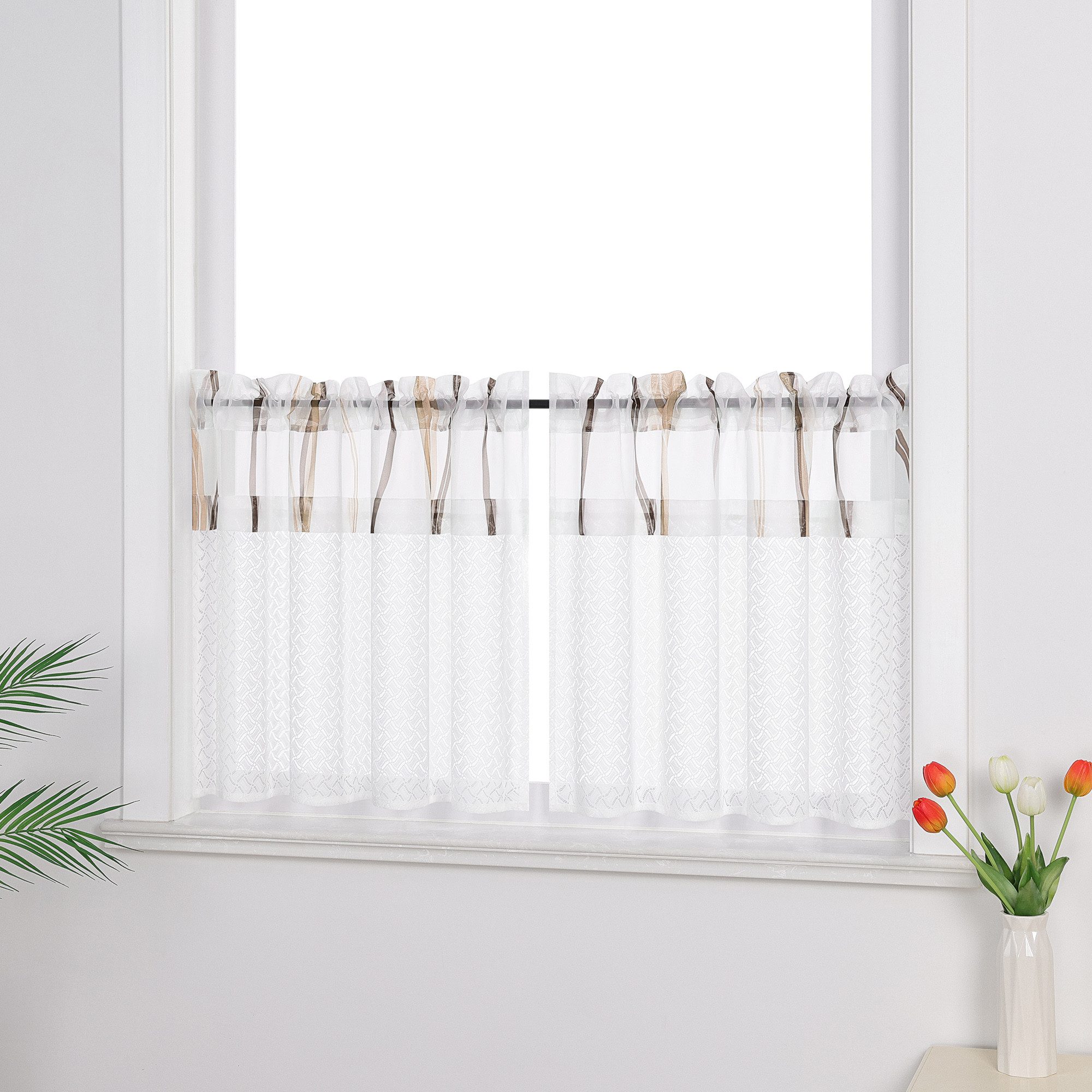 Joyswahl Scheibengardine (2 St), Stangendurchzug, transparent, Küche, Welle günstig online kaufen