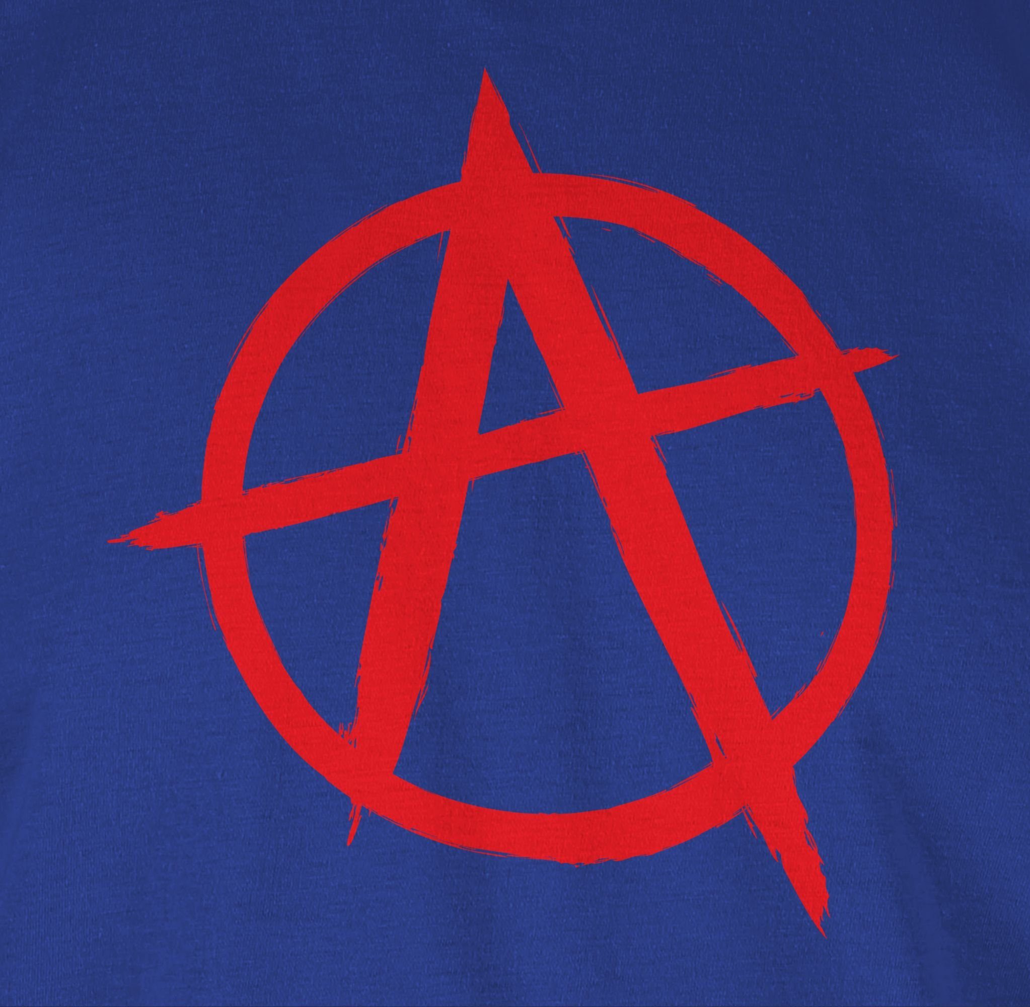 Shirtracer T-Shirt Anarchie rot 3 Royalblau A Festival Zubehör