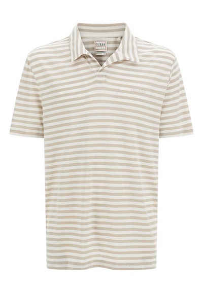 Guess Poloshirt Polo Kurzarm-Poloshirt EMBRO STRIP in Regular Fit (1-tlg)