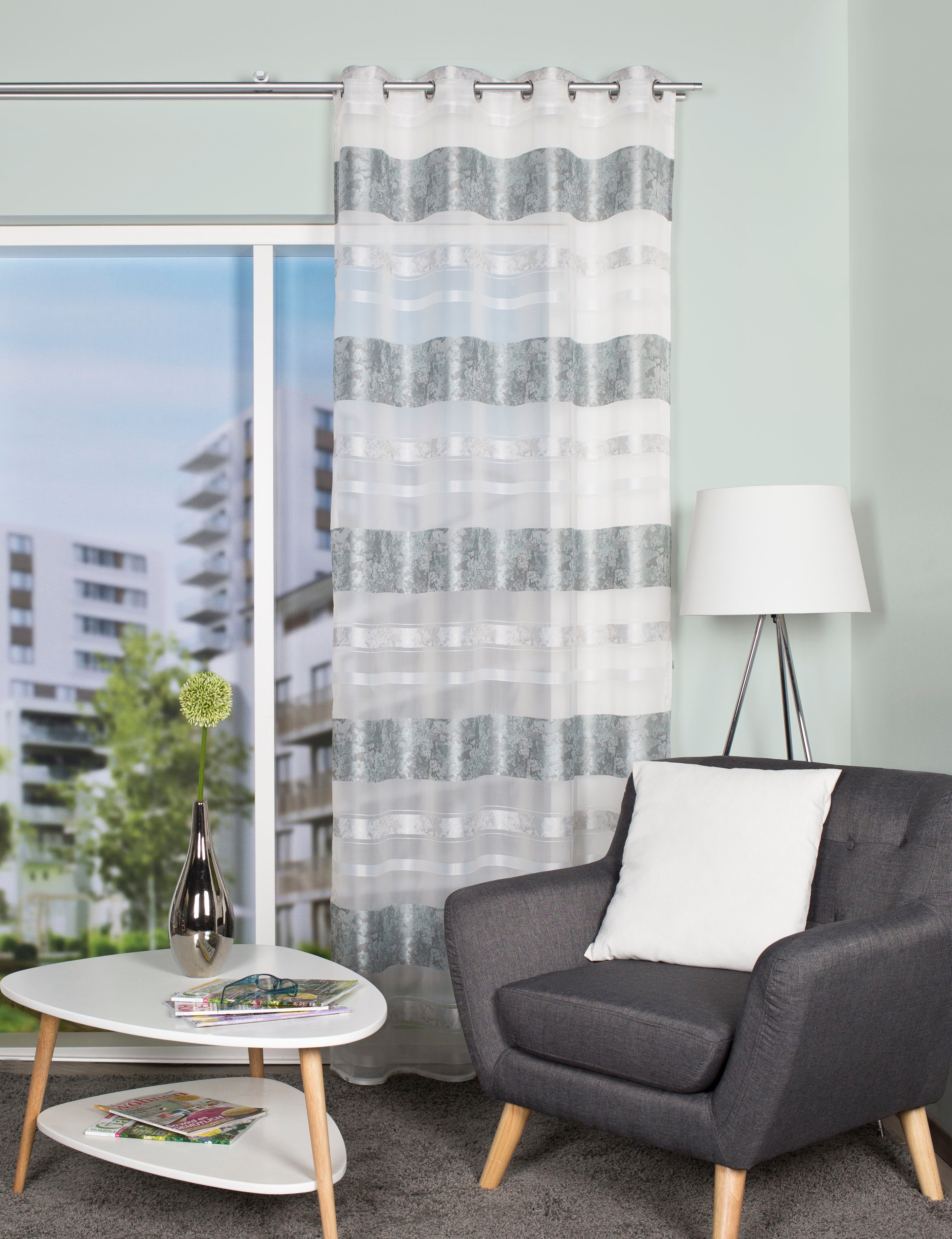 HOME WOHNIDEEN Vorhang "KIRAN" Ösen 1 Stk. tlg. HxB: 245x140, Jacquardmuste günstig online kaufen