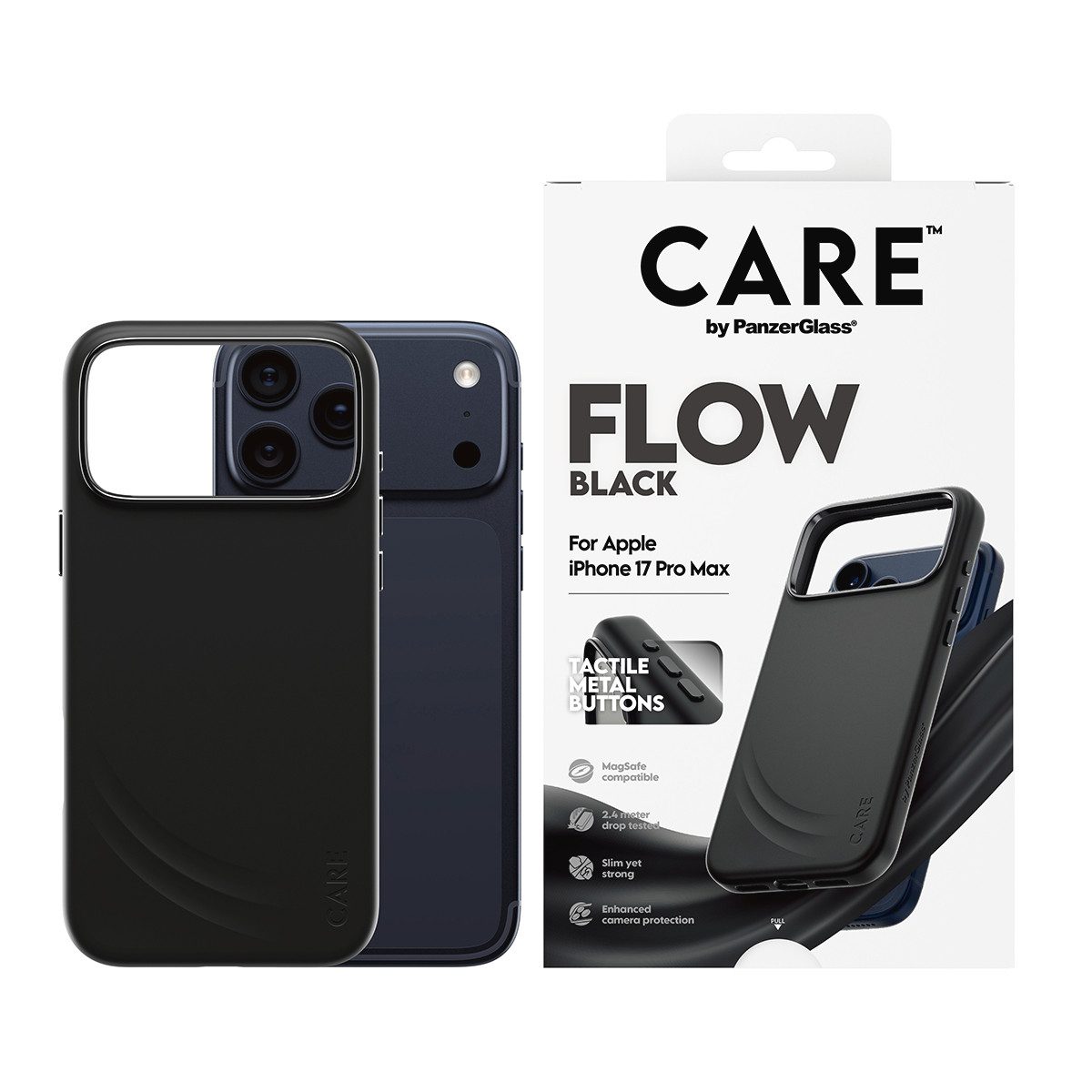 CARE by PanzerGlass Handyhülle Flow MagSafe Case für Apple iPhone 17 Pro Max, Backcover, Schutzhülle, Handyschutzhülle, Case, Schutzcase, stoßfest