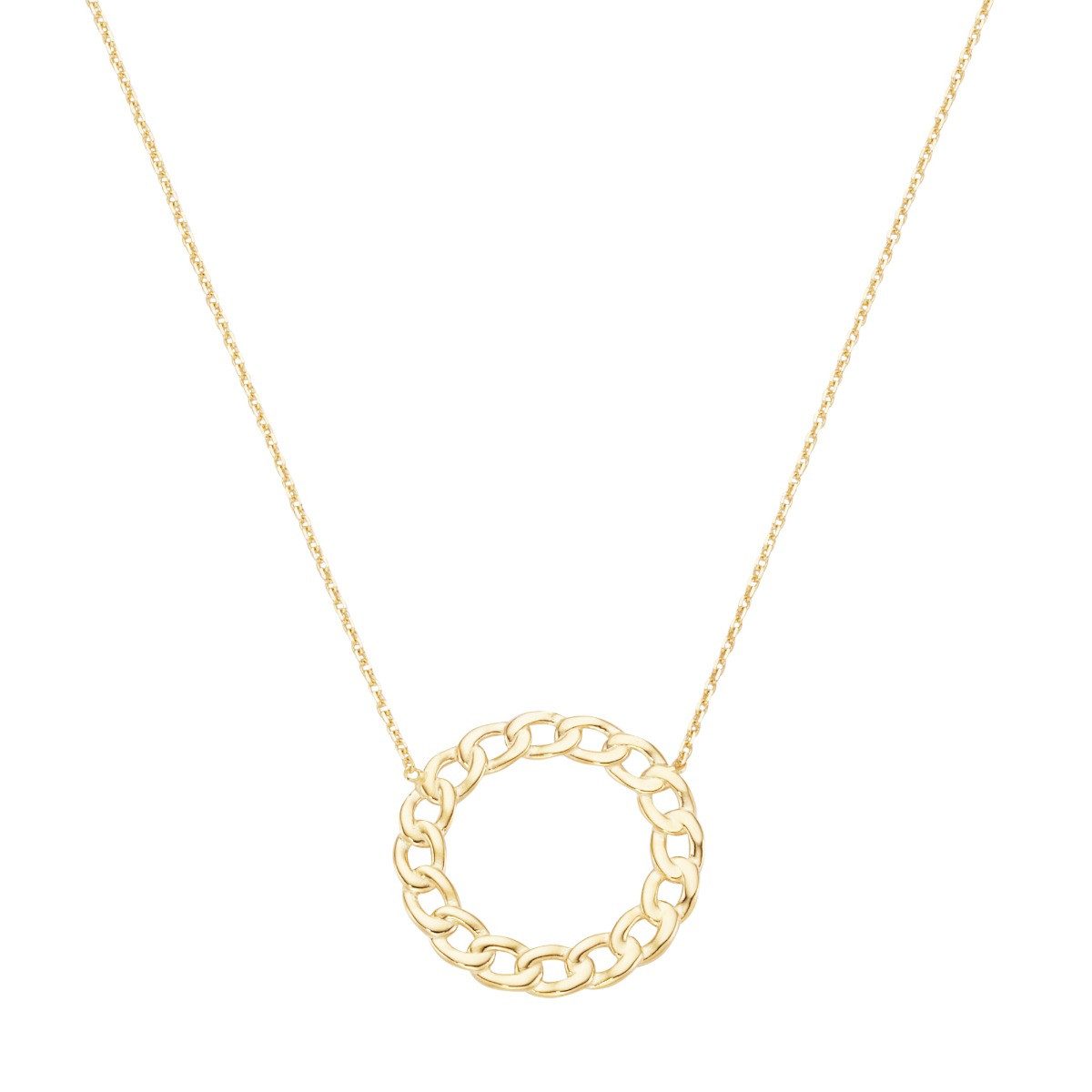 Kette mit Einhänger Karat 99075940450 Halskette Collier Damen Kreis Panzerkettenoptik 375/