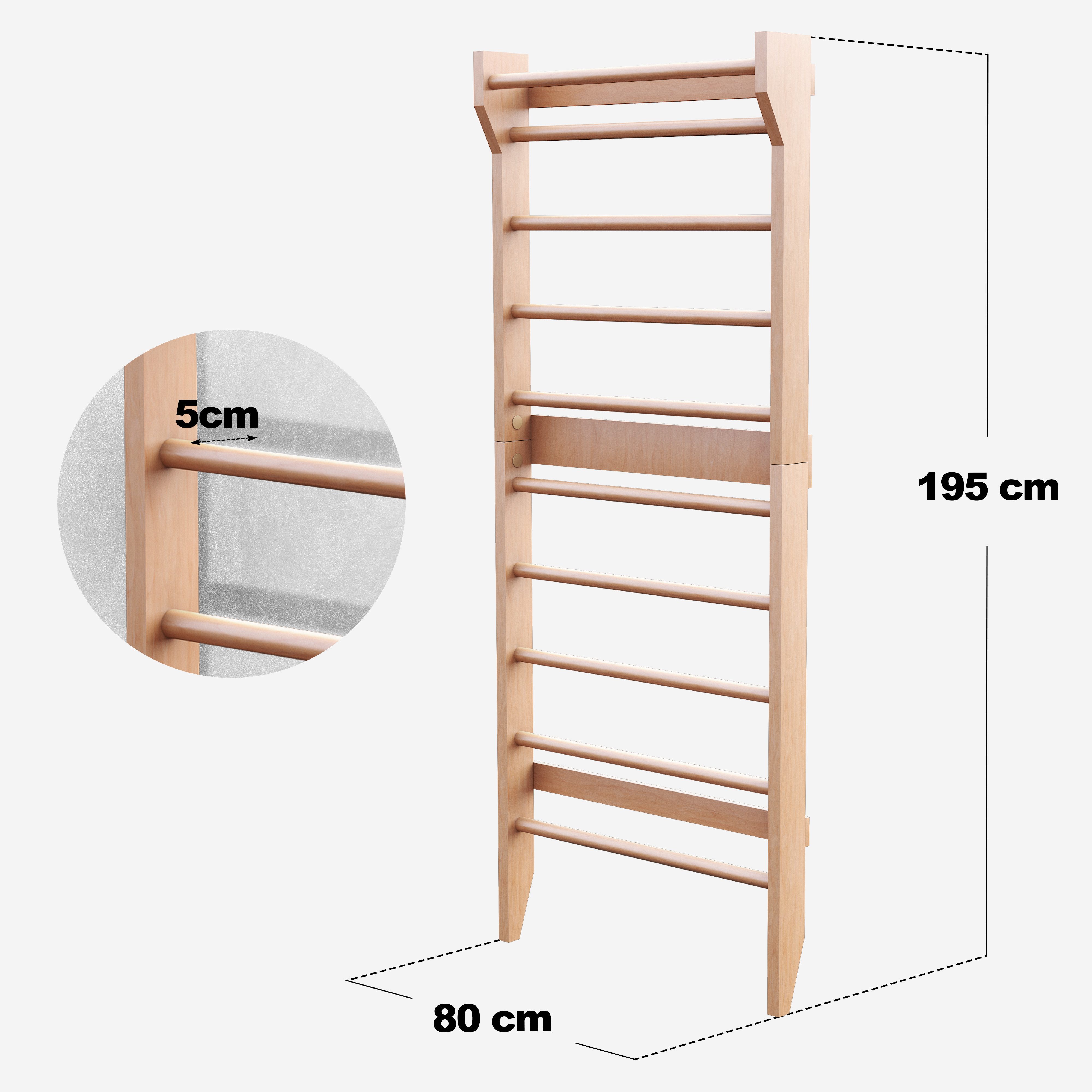 Physionics Trainingsstation Sprossenwand aus Holz, (1-tlg)