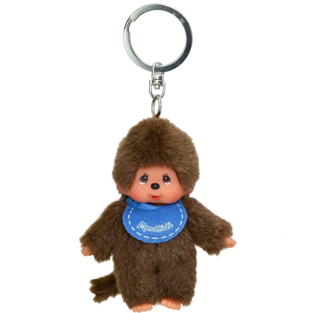 Monchhichi Plüschfigur Junge blau Anhänger 10 cm Monchhichi Sekiguchi Schlüssel-Anhänger