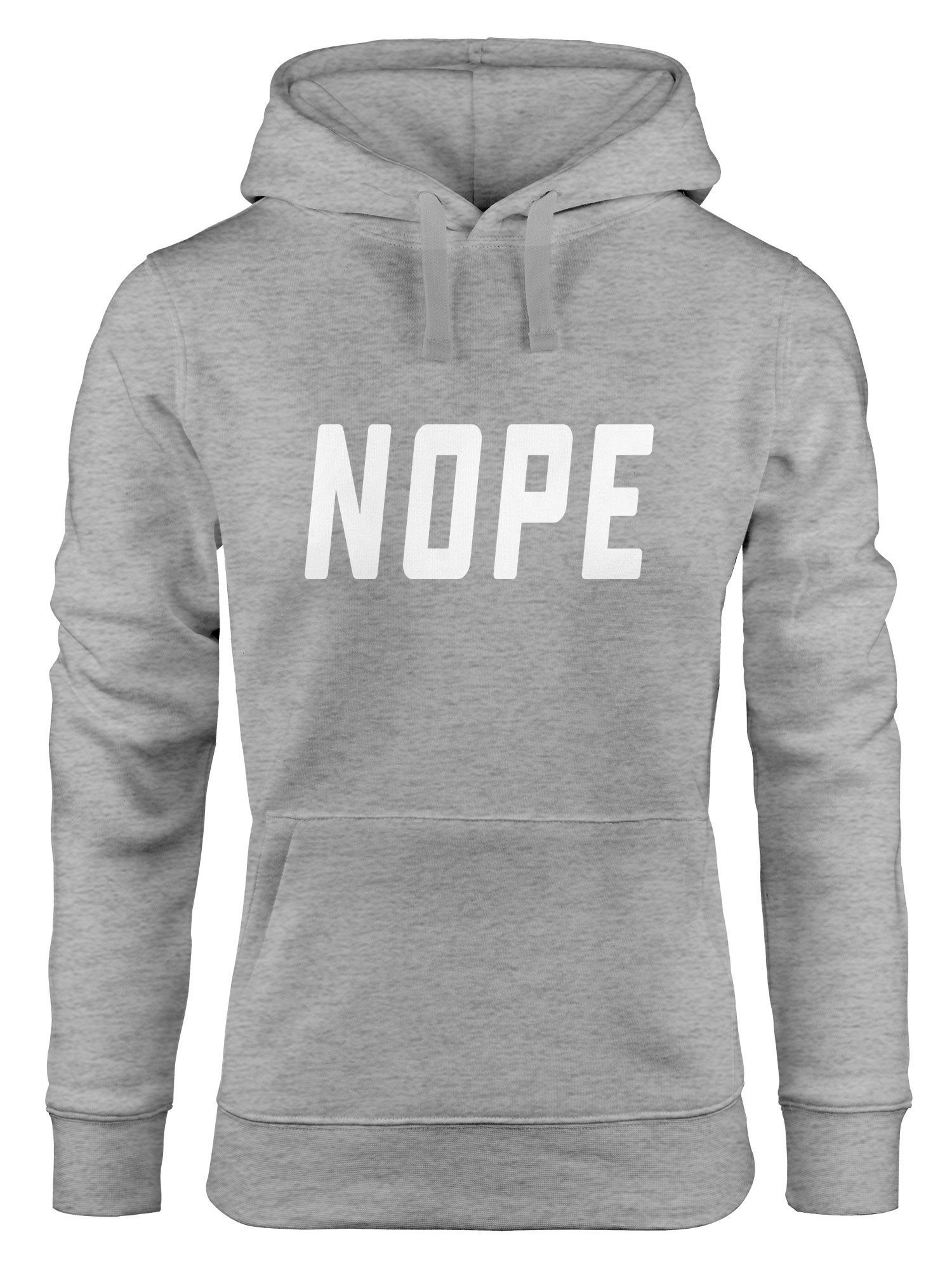 MoonWorks Hoodie Kapuzen-Pullover Damen NOPE Hoodie Moonworks® grau