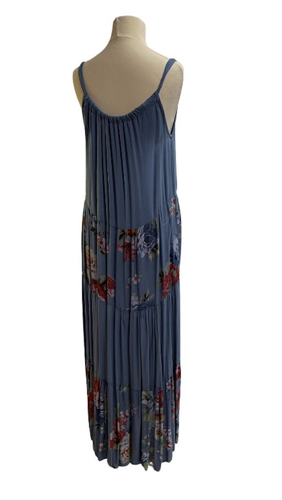 BZNA Blau Sommerkleid Maxikleid Langes Blumen