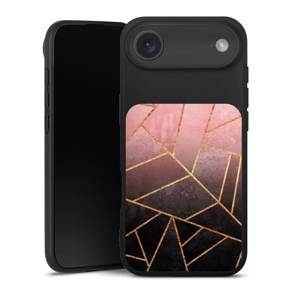 Handyhülle Farbverlauf Geometric Gold & Kupfer Pink And Black Stone Gold Print
