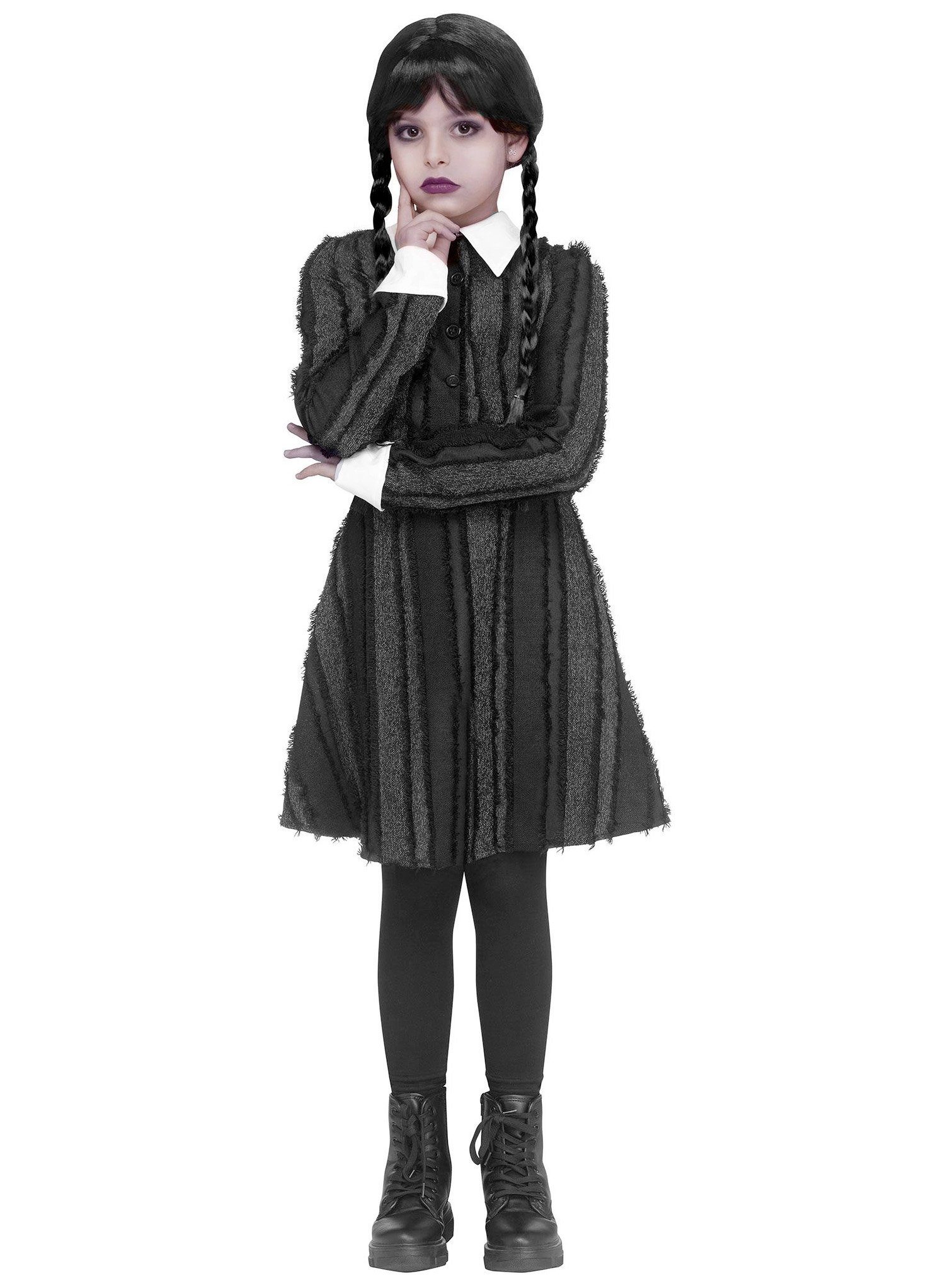 Fun World Kostüm Scary Schulmädchen Halloween Kostüm Kinder Mädchen, Perfekte Verkleidung, um mies gelaunt gegen Monster zu kämpfen!