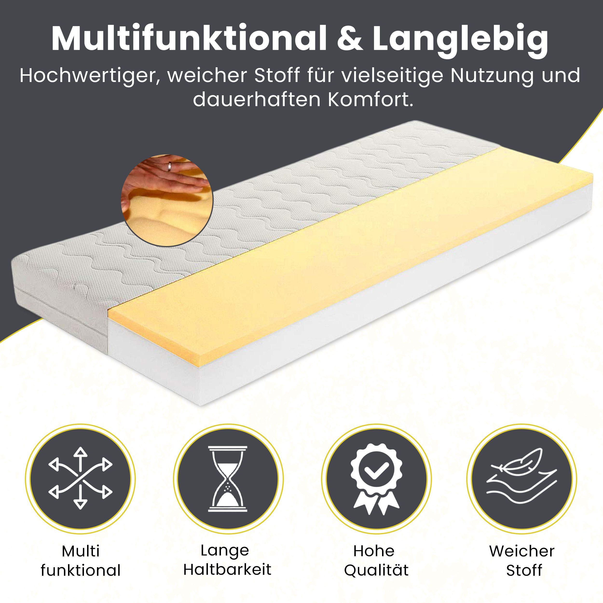 Visco-Matratze Visco-Schaummatratze 90x160 cm, mittelfest für Kinder- & Reisebett, Best for Home, 14 cm hoch, (Kindermatratze), Ergonomische Unterstützung, Viscoschaumkern