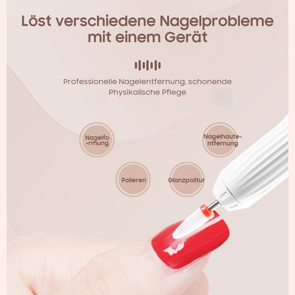AIMAX Maniküre-Pediküre-Set 2 in 1 Nagelfräser Kabellos Elektrische Nail Drill + UV Lampe, Nagelfeile Elektrisch für Anfänger Fräser Gelnägel und Acrylgel