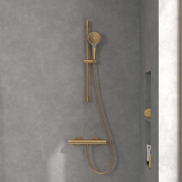 Villeroy & Boch Duschsystem Verve Showers, Höhe 69 cm, 3 Strahlart(en), Duschgarnitur mit drei Strahlarten - Brushed Gold