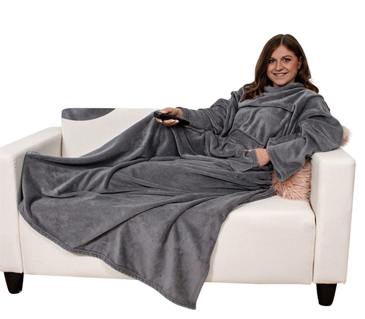 Wohndecke Kuschelig weich Ärmeldecke Ganzkörper Kuscheldecke, günstig online kaufen