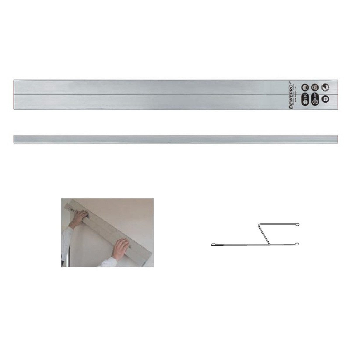 DEWEPRO Wasserwaage DEWEPRO H-Profil Aluminium Kartätsche Abziehlatte Putzlatte, 200cm 2m