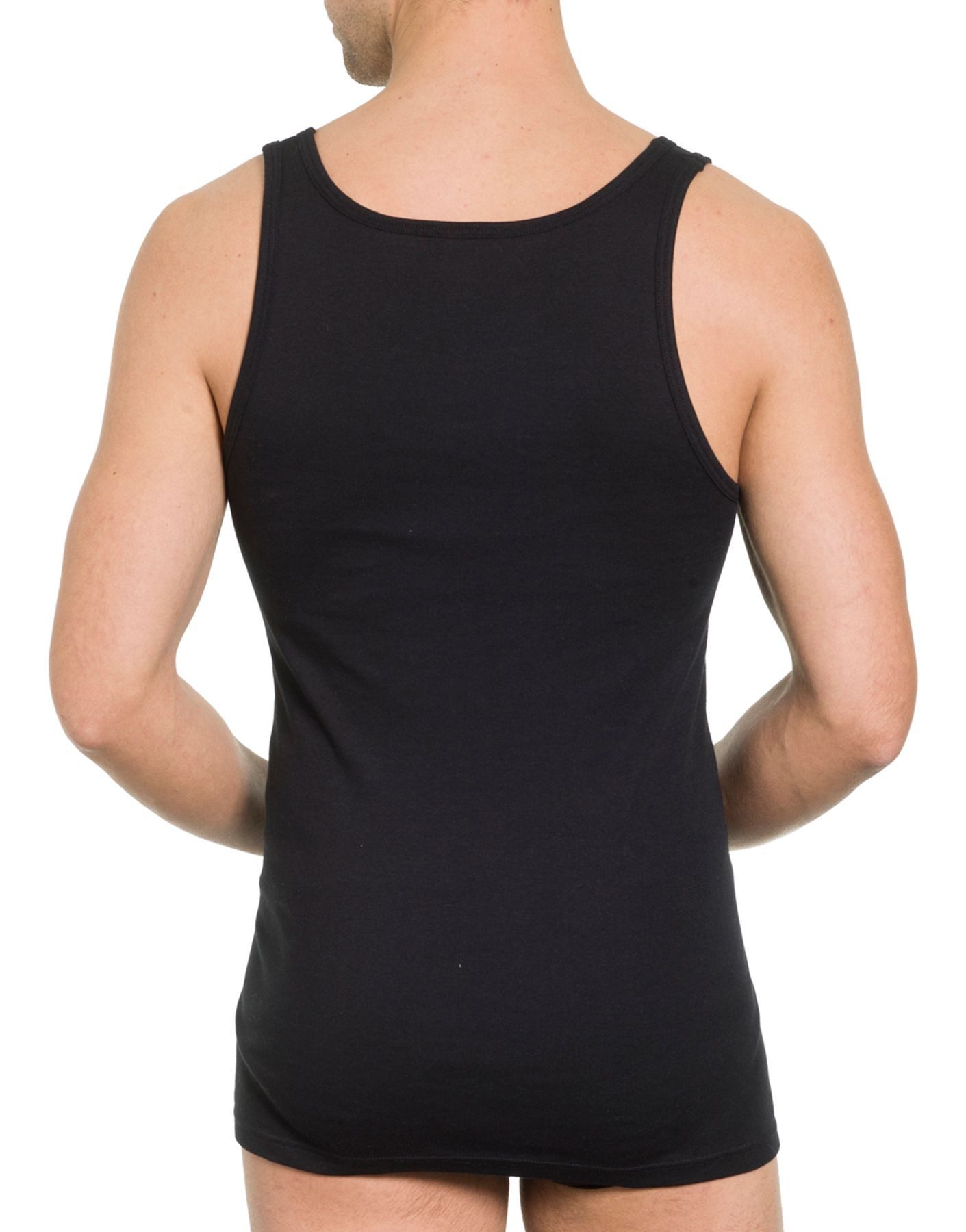 HAASIS Bodywear 1919 Achselhemd Herren Unterhemd 77502011-schwarz (Packung, 5-St., 5er Pack) klassisches Unterhemd, Rundhals – Bild 3 von 4