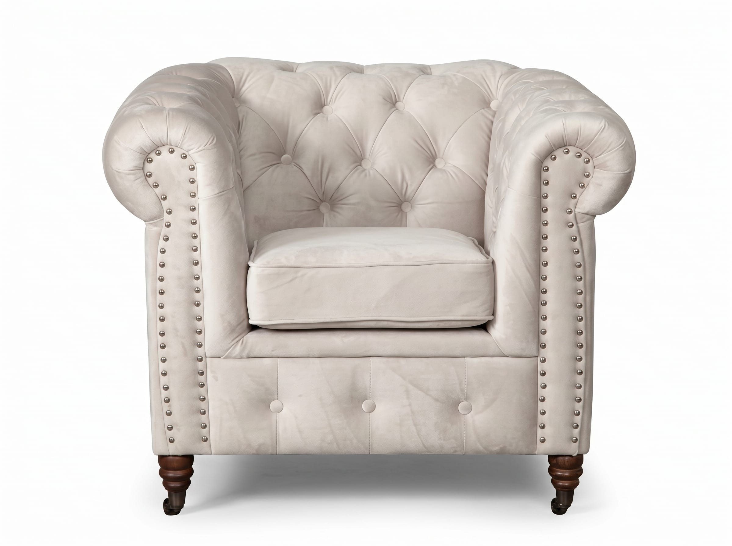 Xlmoebel Chesterfield-Sessel Beiger Chesterfield-Sessel für stilvolles Wohnen im Wohnzimmer (1-St), Made in Europa
