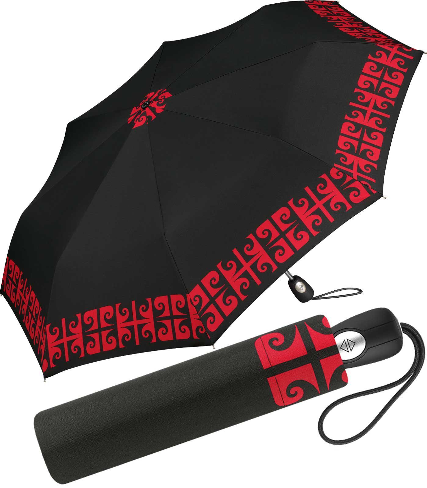 Pierre Cardin Langregenschirm schöner Damen-Regenschirm mit Auf-Zu-Automatik, mit klassischen, verschlungenen Ornamenten Taschenschirm Auf-Zu-Automatik