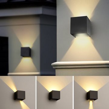 LETGOSPT Wandleuchte LED Wandleuchte Aussen 10W, Einstellbarer Abstrahlwinkel Wandlampe, LED fest integriert, Warmweiß, Mit Einstellbar Abstrahlwinkel LED Wandbeleuchtung