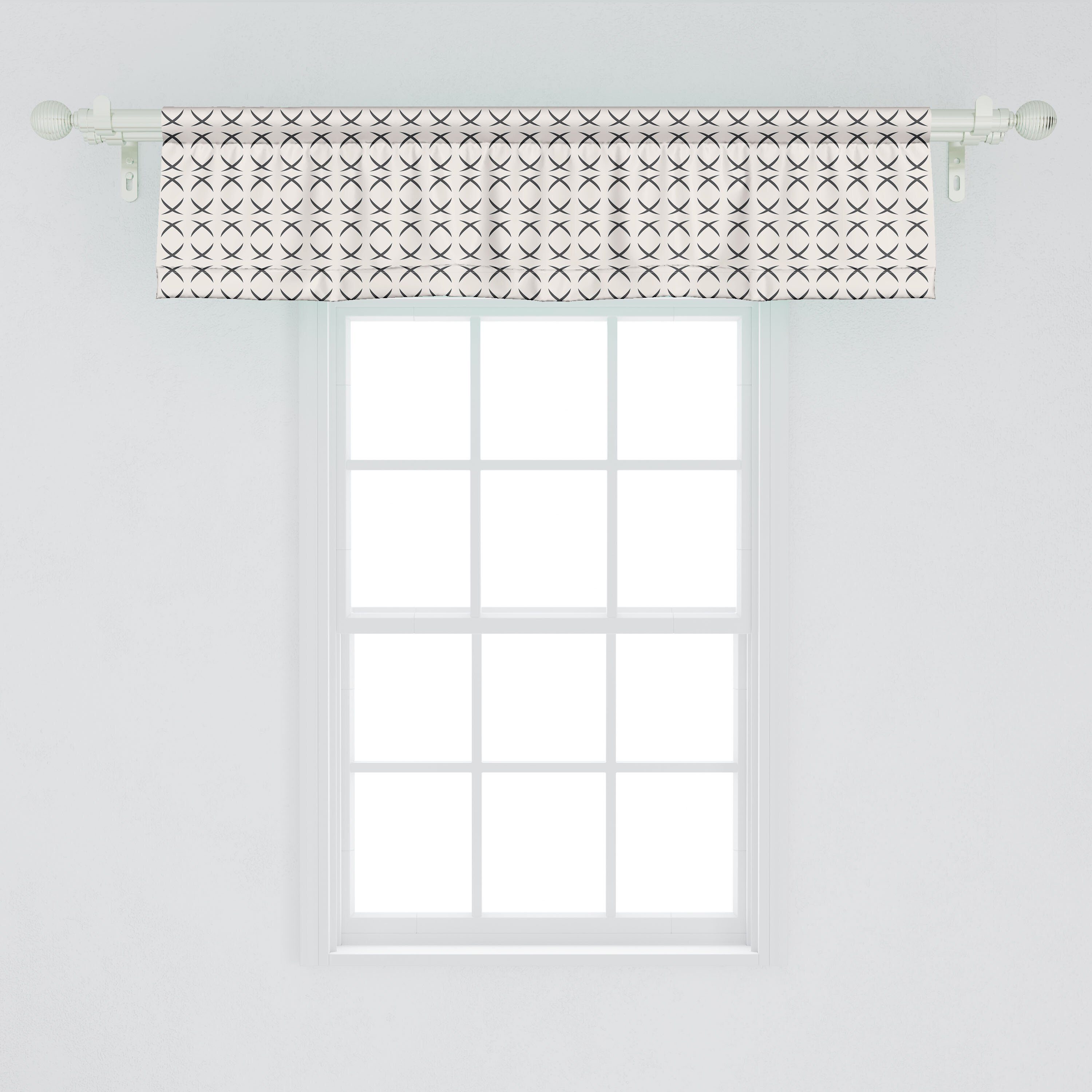 Vorhang Halbkreis Abakuhaus, Volant Dekor Schlafzimmer Geometric Microfaser, Scheibengardine für Geometrisch Küche mit Stangentasche,