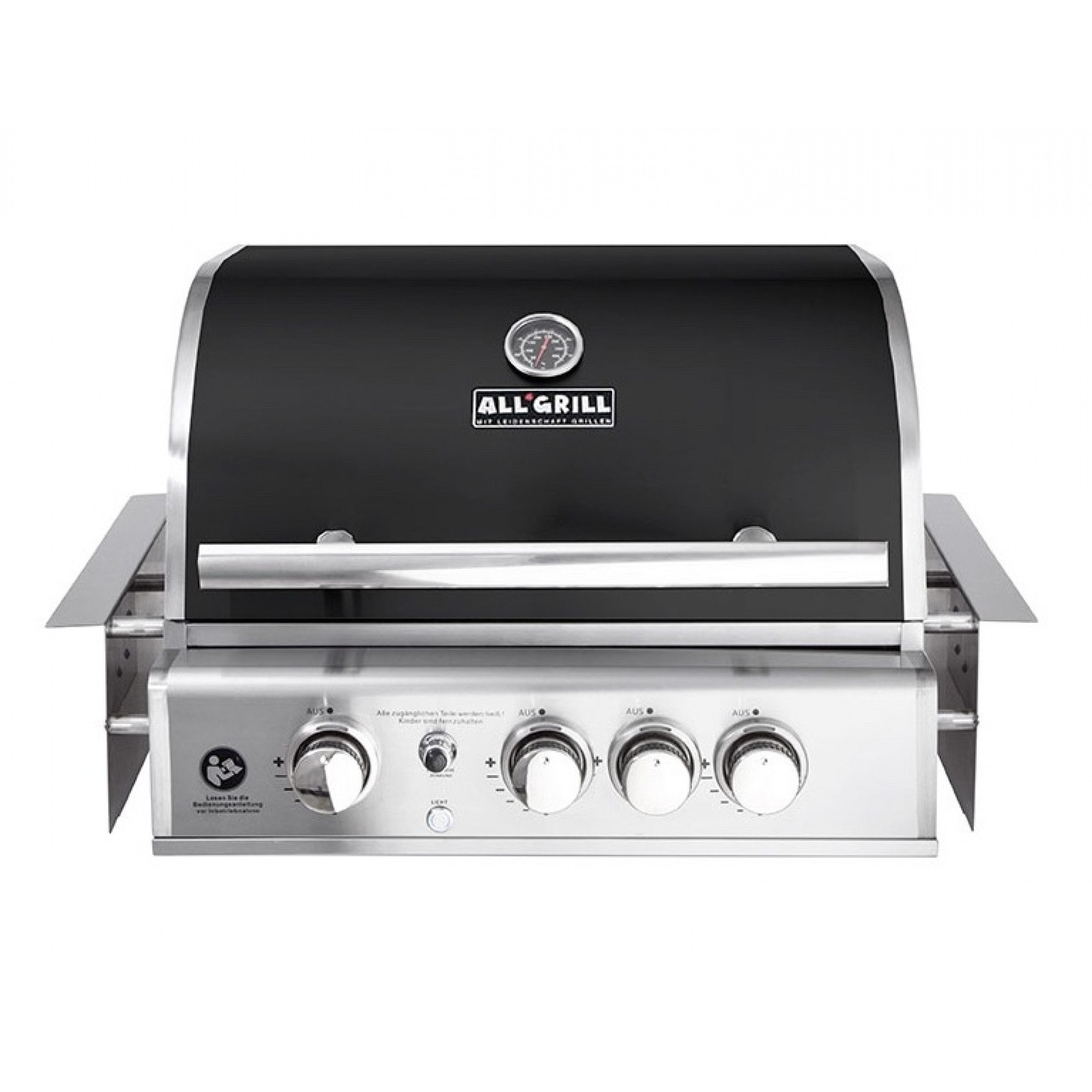 All Grill Gasgrill ALLGRILL Einbau-Gasgrill CHEF M BLACK Built-In Air System, 3 Brenner