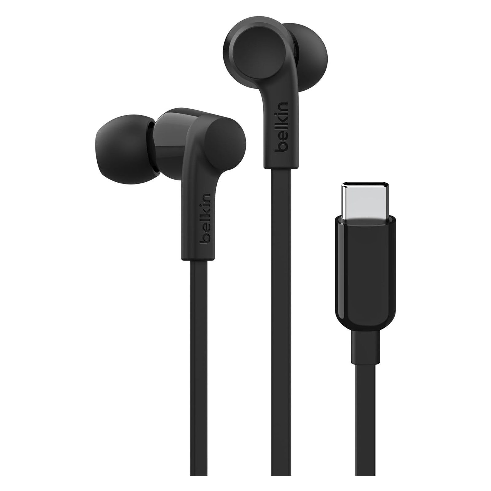 mit Kopfhörer verhindert In-Ear ( Headset Rockstar Geräuschisolierung), Kabel Belkin USB-C-Stecker Flaches Verheddern