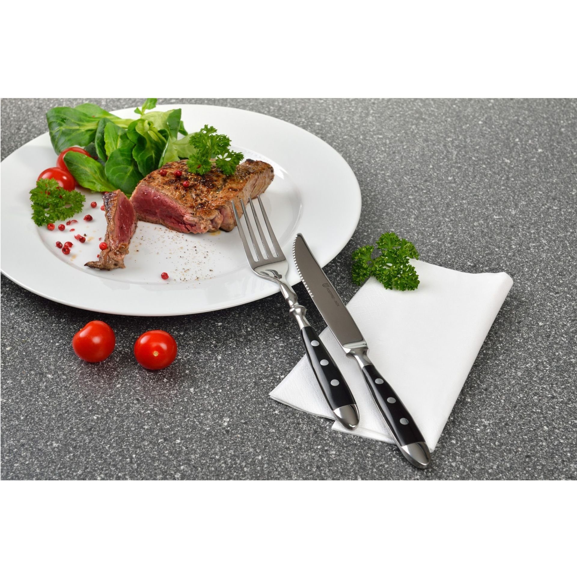 GRÄWE Besteck-Set Gräwe Steak- Pizzabesteck 12-teilig, schwarz