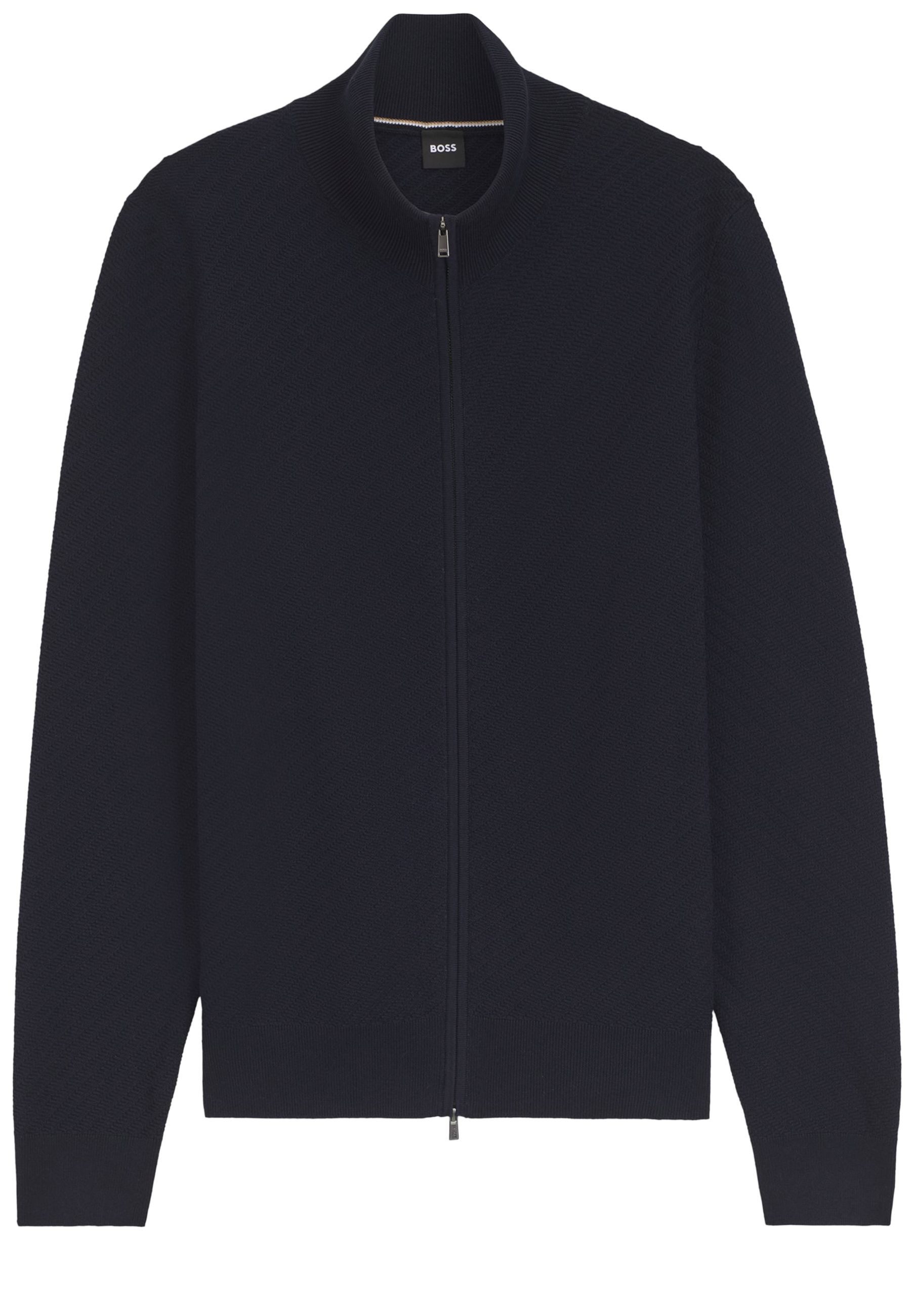 BOSS Strickjacke Loretti mit diagonaler Struktur (1-tlg)