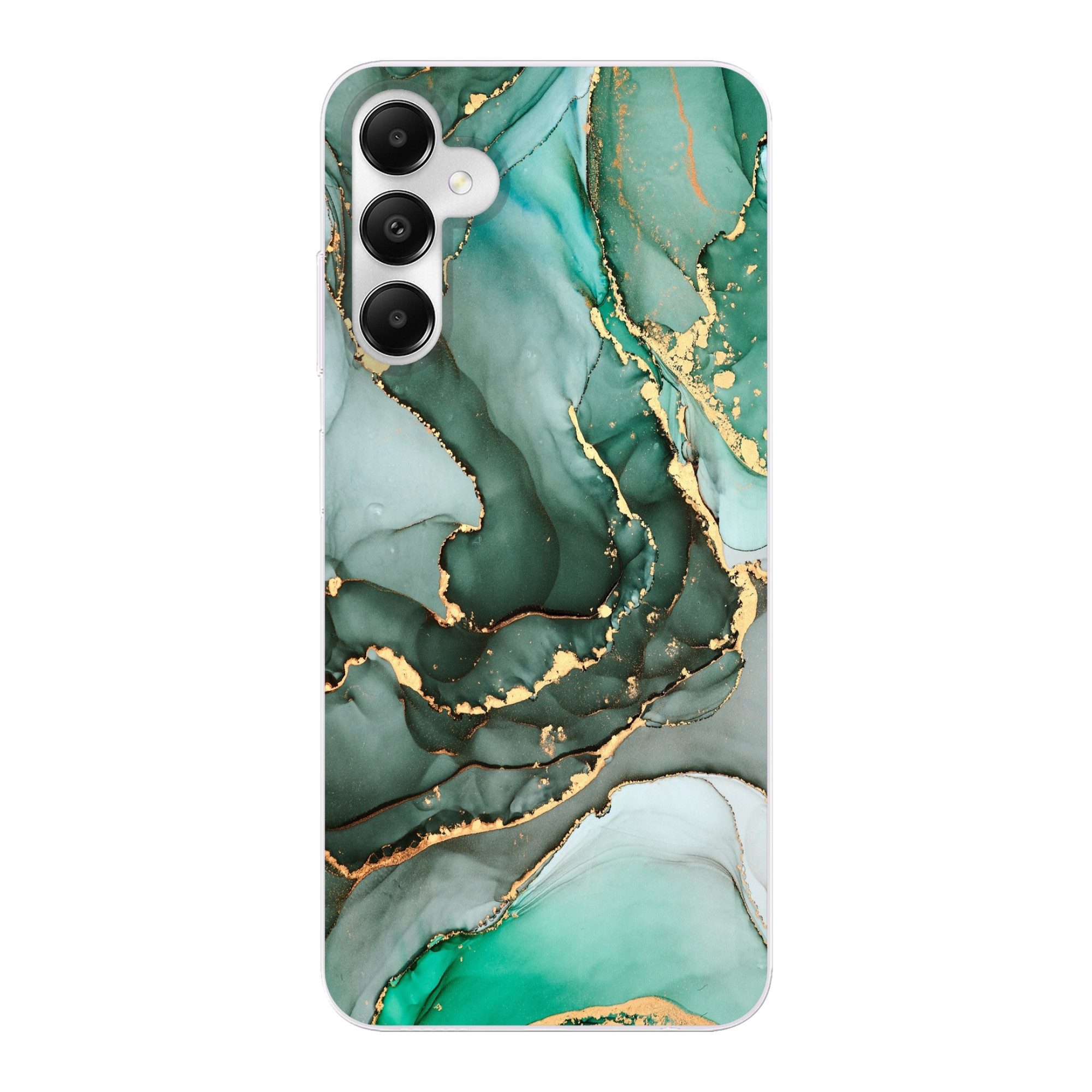 MuchoWow Handyhülle für Samsung Galaxy A05s Gold - Marmor - Grün - Luxus - Marmoroptik - G, Smartphone-Bumper, Print, Handy Schutzhülle Dünn