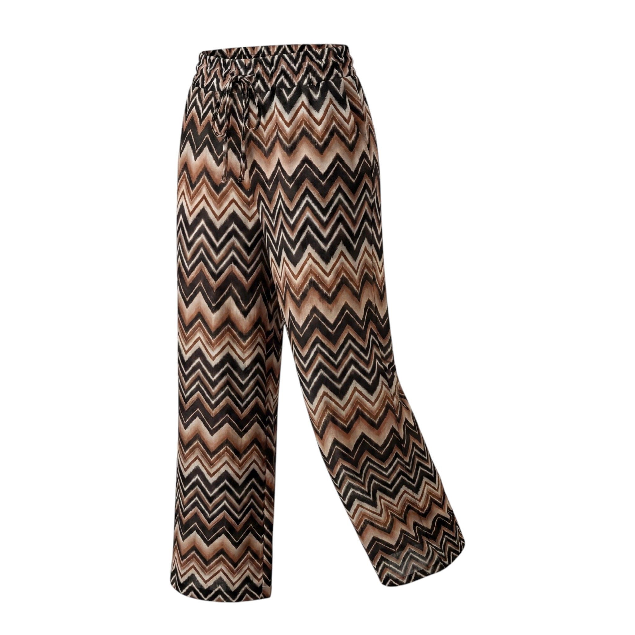 OriginalYou Palazzohose Strandhose Damen Sommerhose Allover Chevron Muster Schlupfhose Relaxed One Size 36-44 passend für (36-40 relaxed, 40-44 regular)