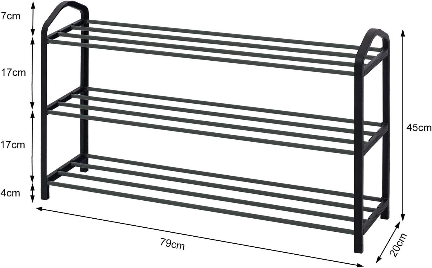 Woltu Schuhregal, 1-tlg., 3 Schicht für 12 Paare Schuhe, XXL Ständer Regale