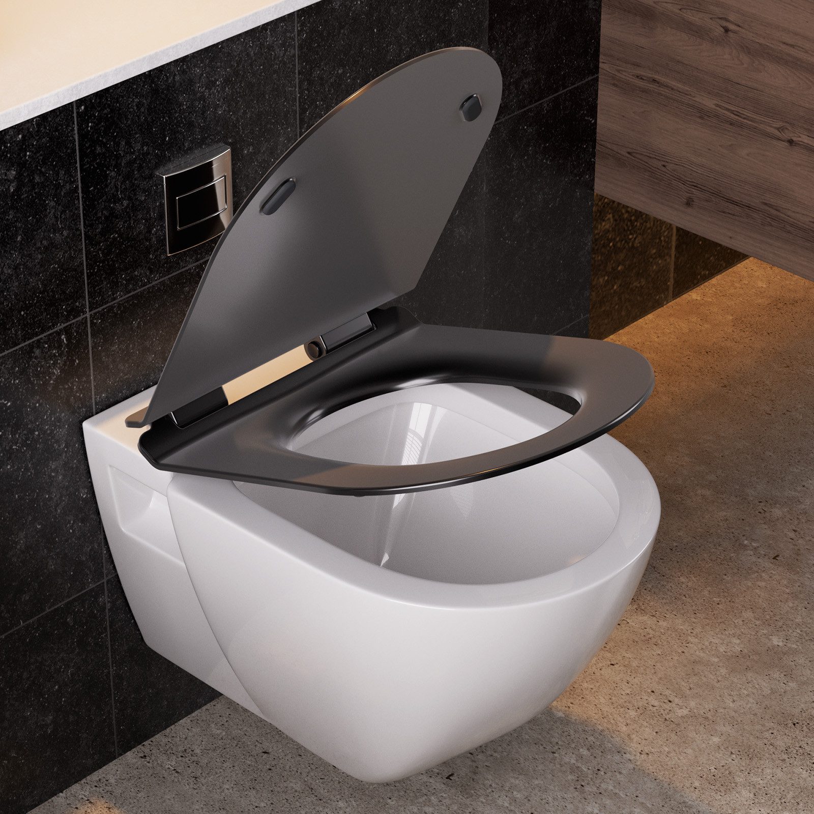 DERW MAX WC-Sitz Ultradünner D-förmiger Toilettensitzdeckel günstig online kaufen