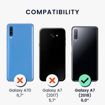 kwmobile Handyhülle Case für Samsung Galaxy A7 (2018), Hülle Silikon metallisch schimmernd - Handyhülle Cover