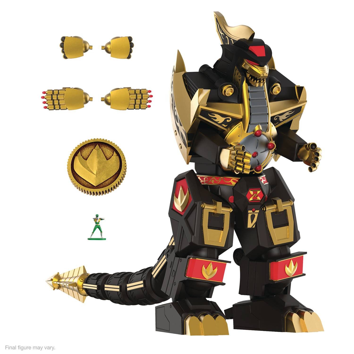 Super7 Actionfigur SDCC 2023 Mighty Morphin Power Rangers Ultimates Dragonzord Black & Go