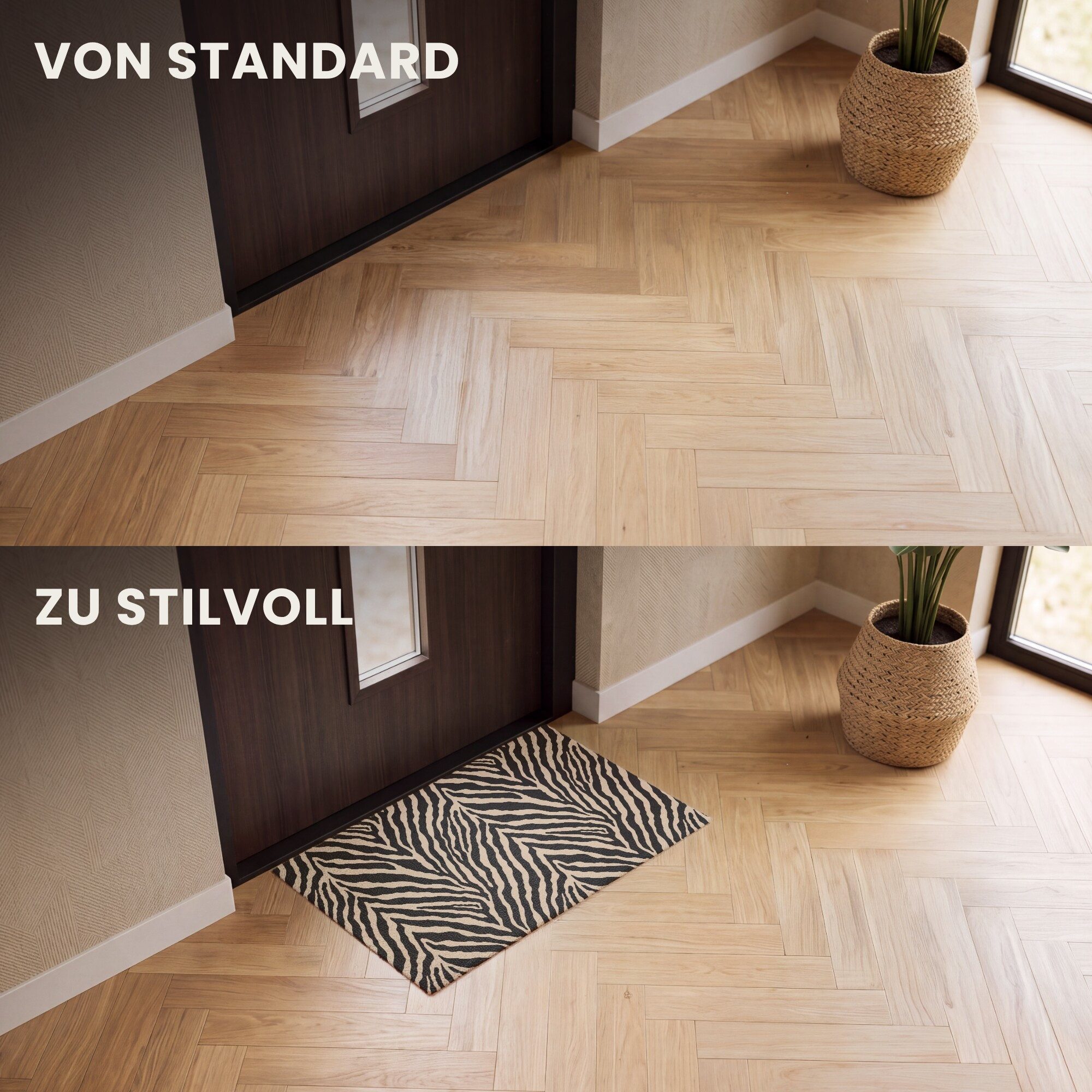 MuchoWow Fußmatte Zebra - Klassisch - Schwarz, Rechteckig, innen Schmutzfangmatte, Tür, Schmutzfänger Flur, Teppich 60x40 cm – Bild 3 von 5