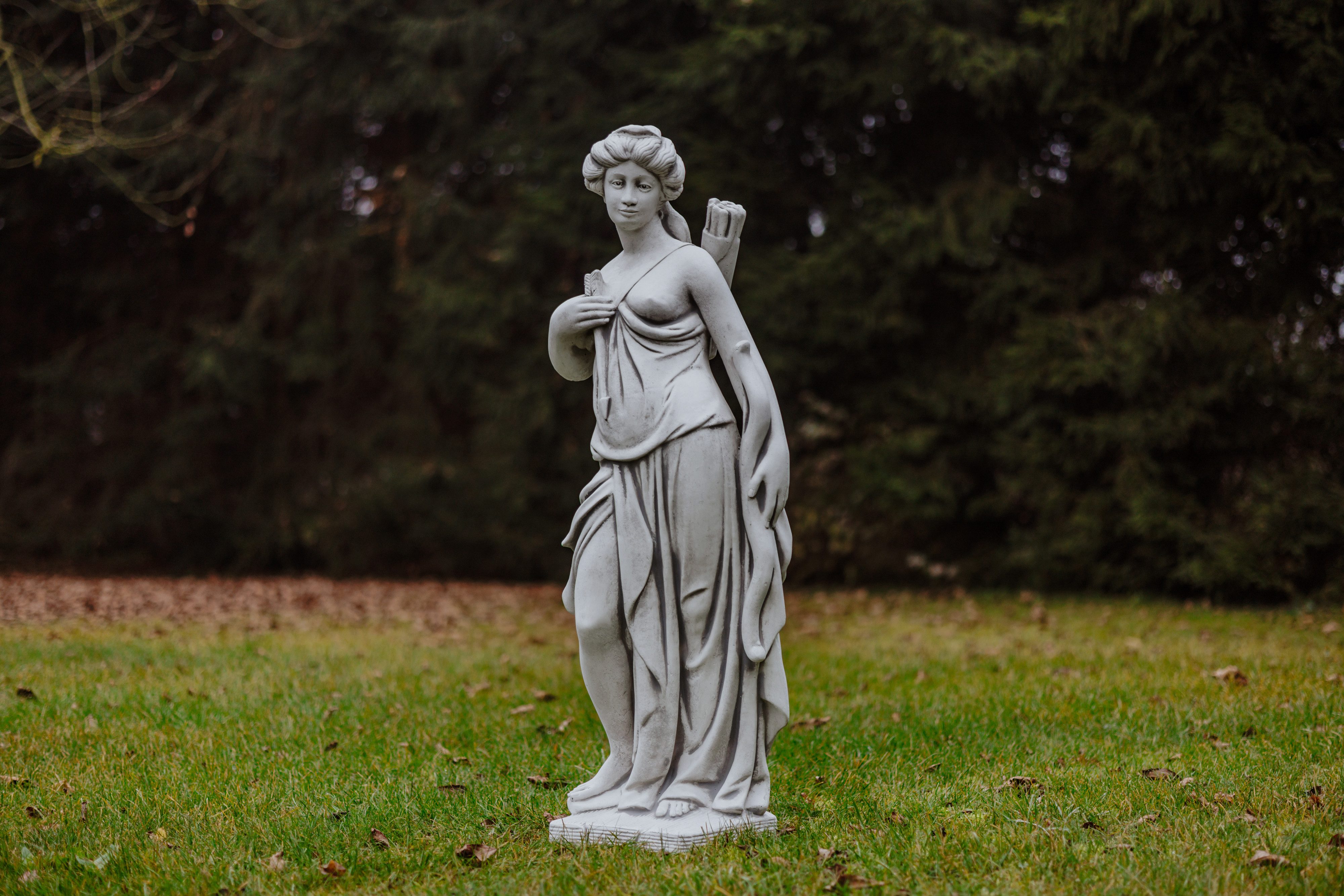 gartendekoparadies.de Gartenfigur Arge mit Köcher und Pfeilen Steinfigur 141 cm Steinguss 145 kg, Frostsicher
