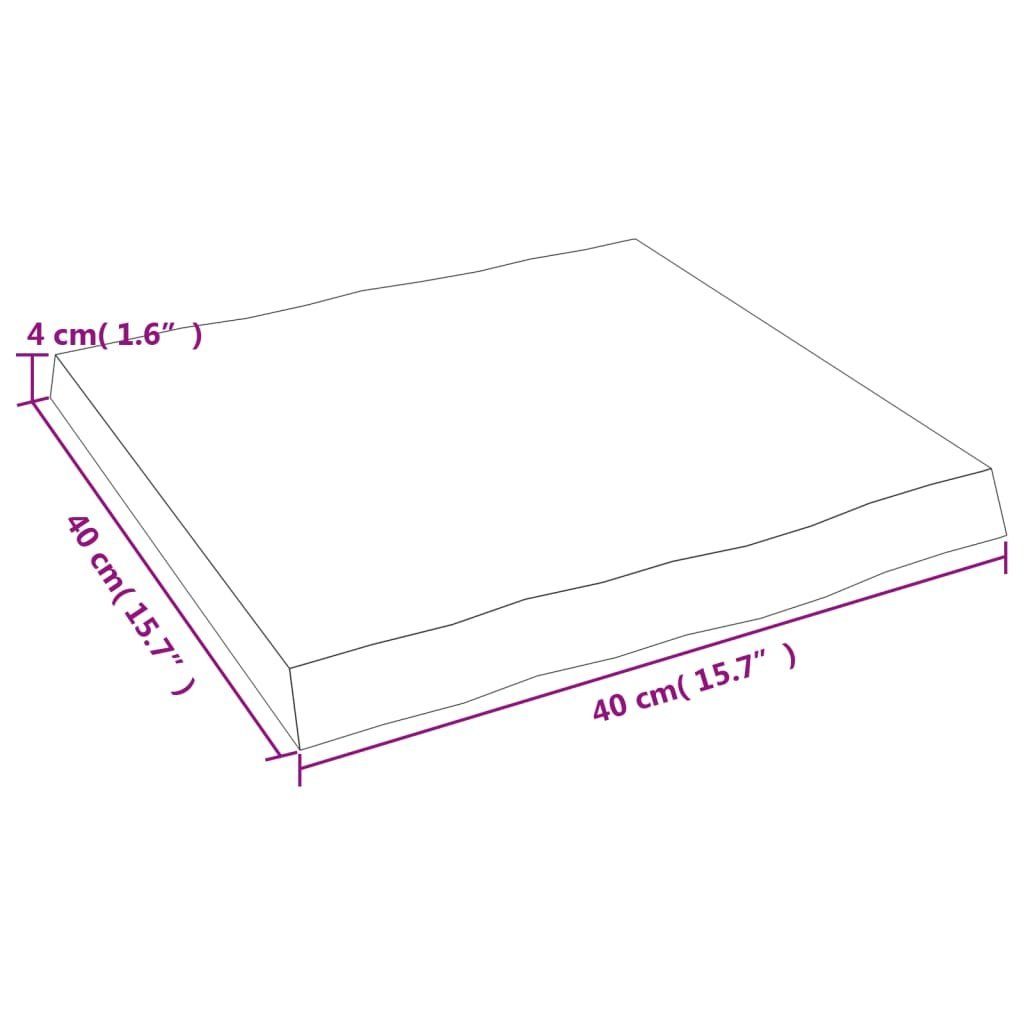St) furnicato cm Baumkante (1 Massivholz 40x40x(2-4) Tischplatte Behandelt
