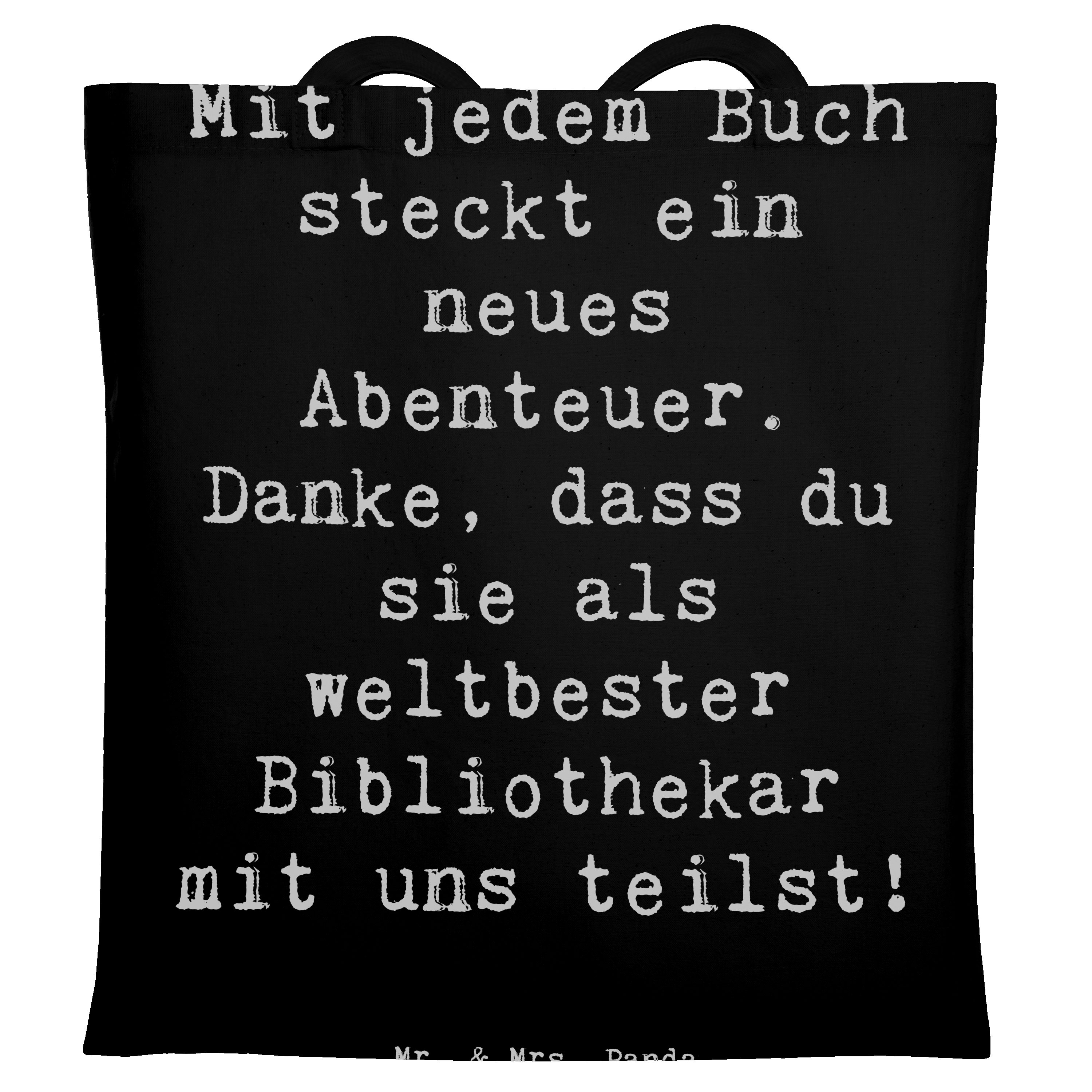 Tragetasche Bibliothekar Abenteuer - Schwarz - Geschenk, weltbester Bibliothekar