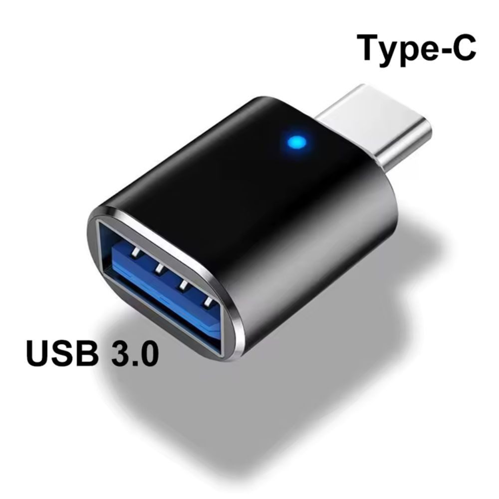 Montegoni USB 3.0 auf USB-C Adapter OTG mit LED, 1 Stück, kompakt & robust USB-Adapter USB Adapter Set, LED-Anzeige, OTG-fähig, schnelles Laden