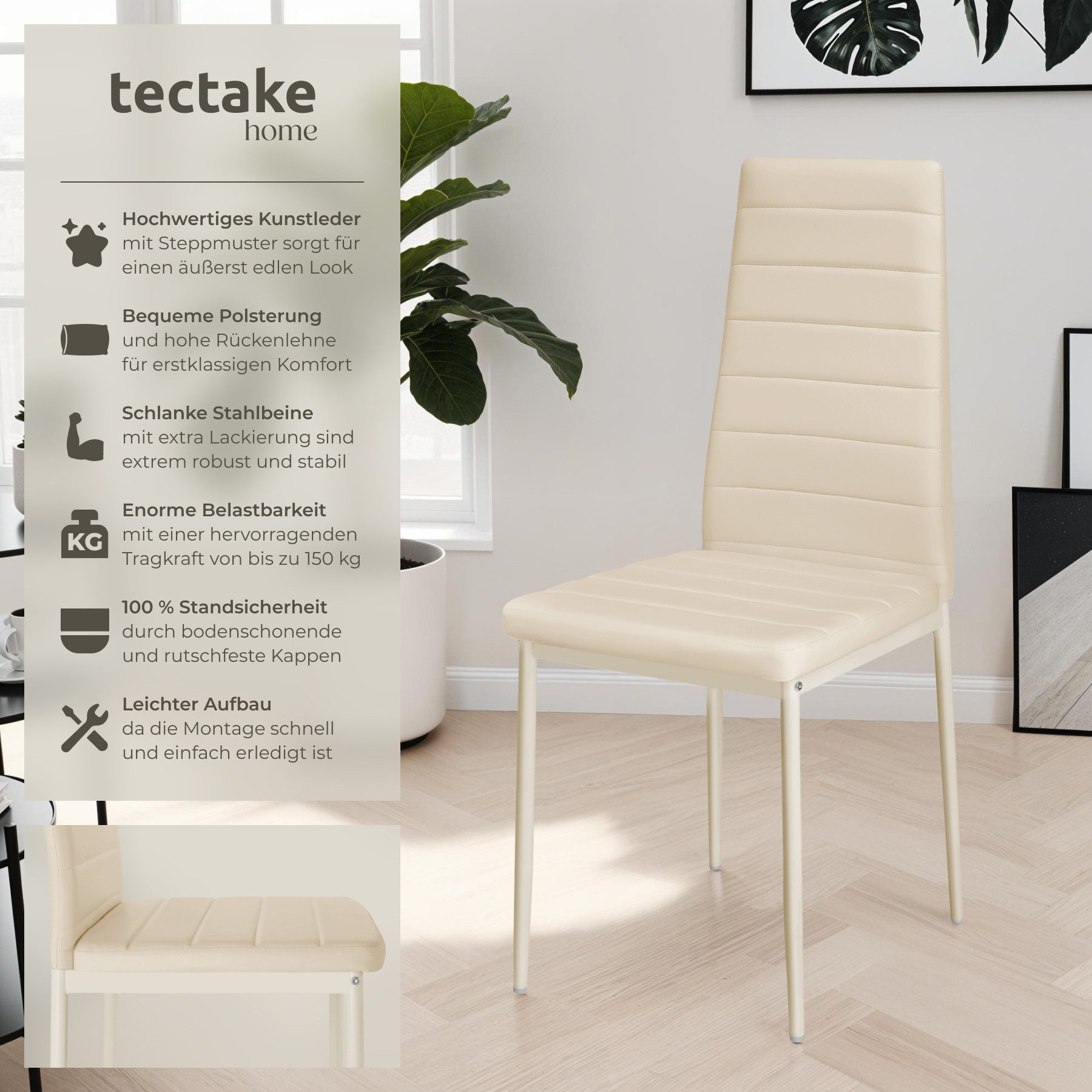 tectake Esszimmerstuhl Set Esszimmerstuhl (Set, 4 günstig online kaufen