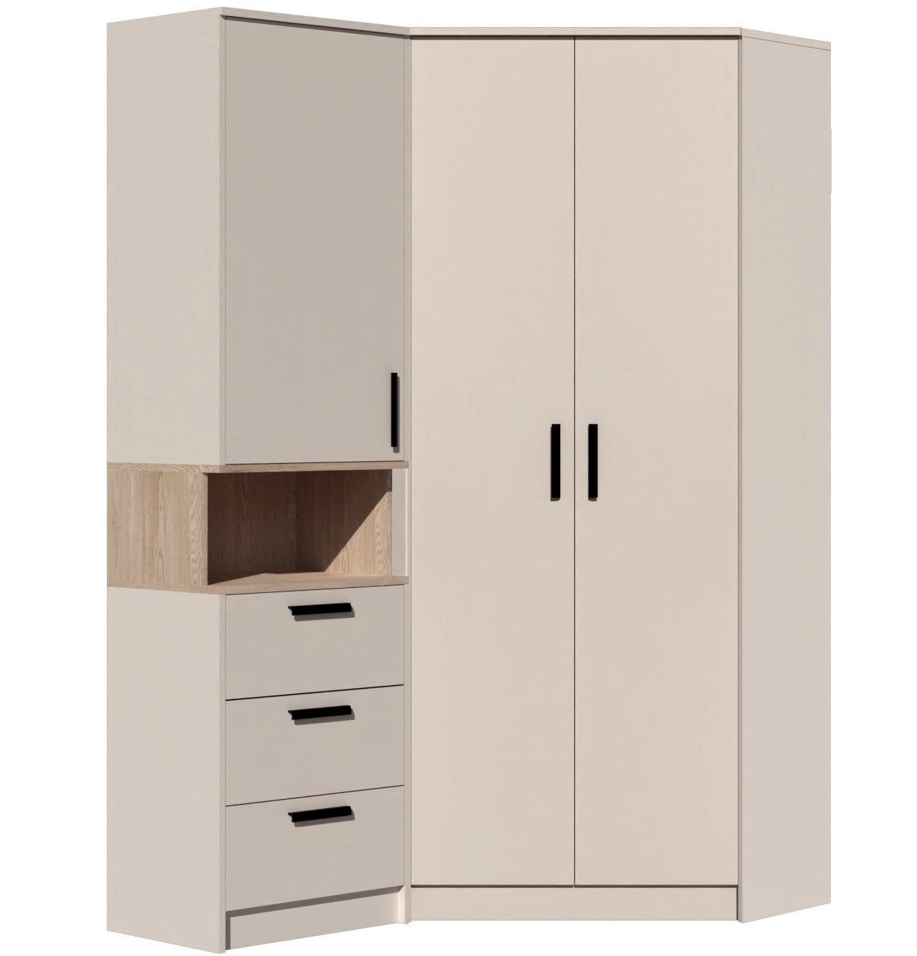 Marmex Möbel Schrank-Set Grant Set 15, (SET, Eckschrank, Regal mit Schubladen), Softclose-Funktion