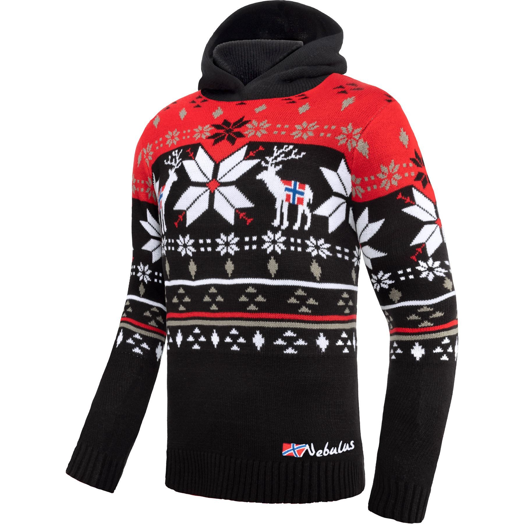 Pullover & Shorts NORJAN, P6182 - Herren, schwarz-rot, L