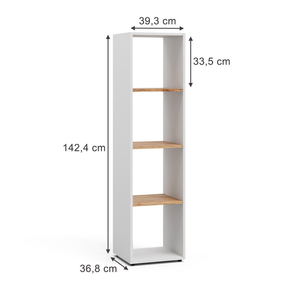Vicco Raumteiler Ludus, Weiß/Goldkraft Eiche, 36.8 günstig online kaufen