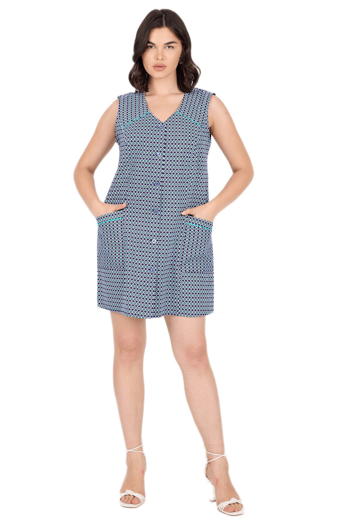 Phistan Tunikakleid Kurzer Kasack aus Baumwolle