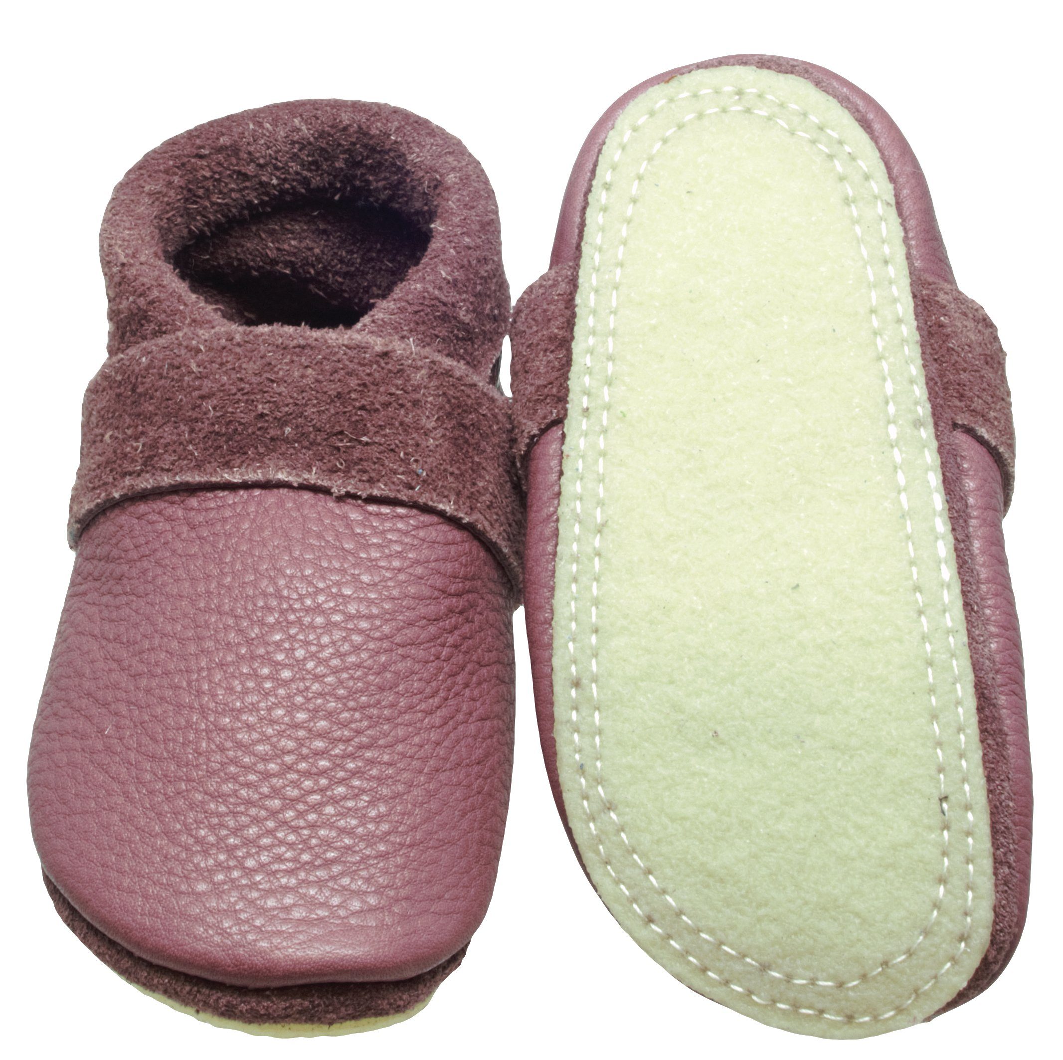 Pantolinos Krabbelschuhe Pantolinos Basic Hausschuhe Ökoleder Roseberry Krabbelschuh