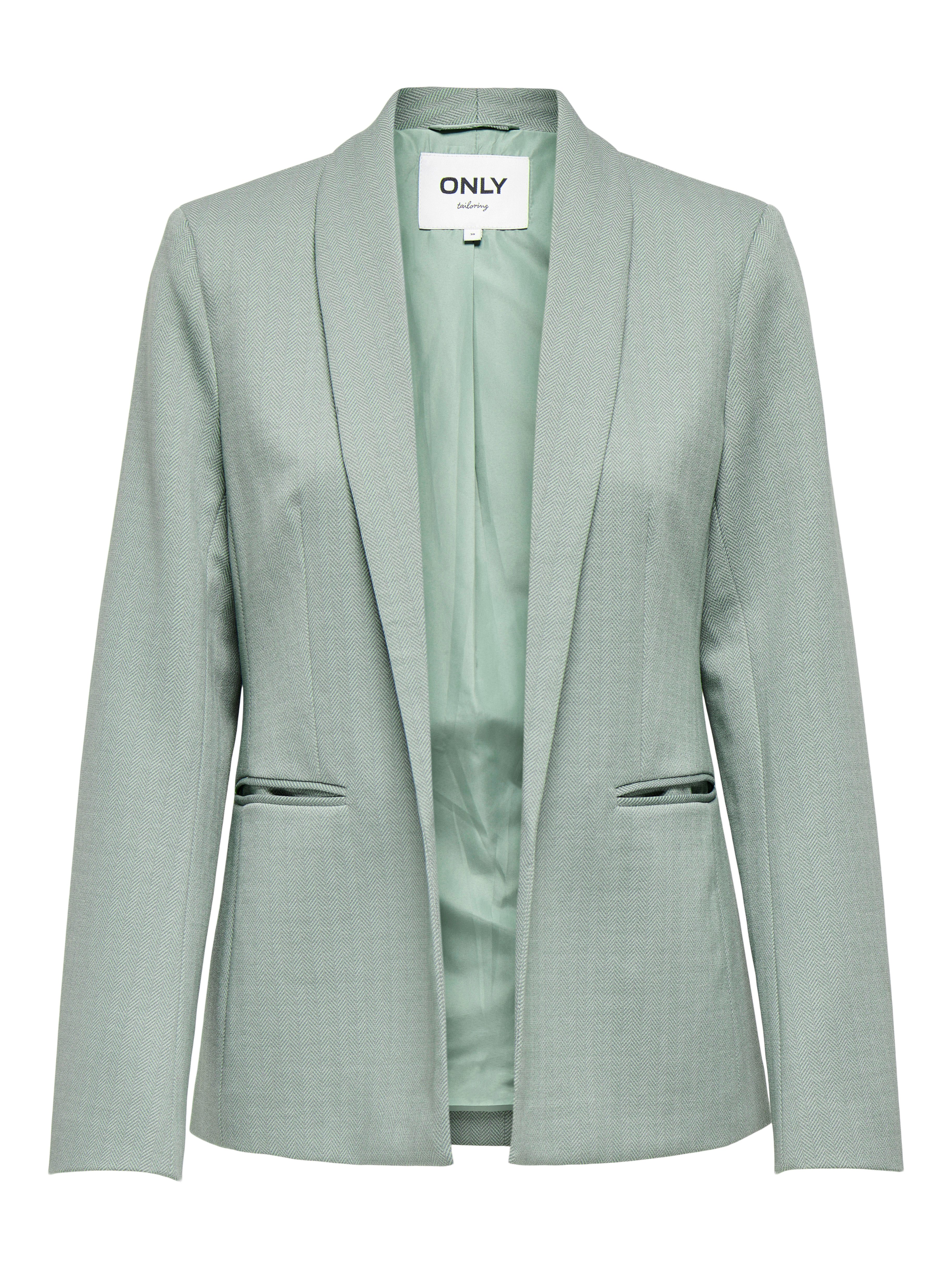 ONLY Longblazer ONLESKA-ADDY LIFE L/S HB BLAZER CC TLR mit Reverskragen, verschlusslose Form, Fischgratmuster – Bild 5 von 5