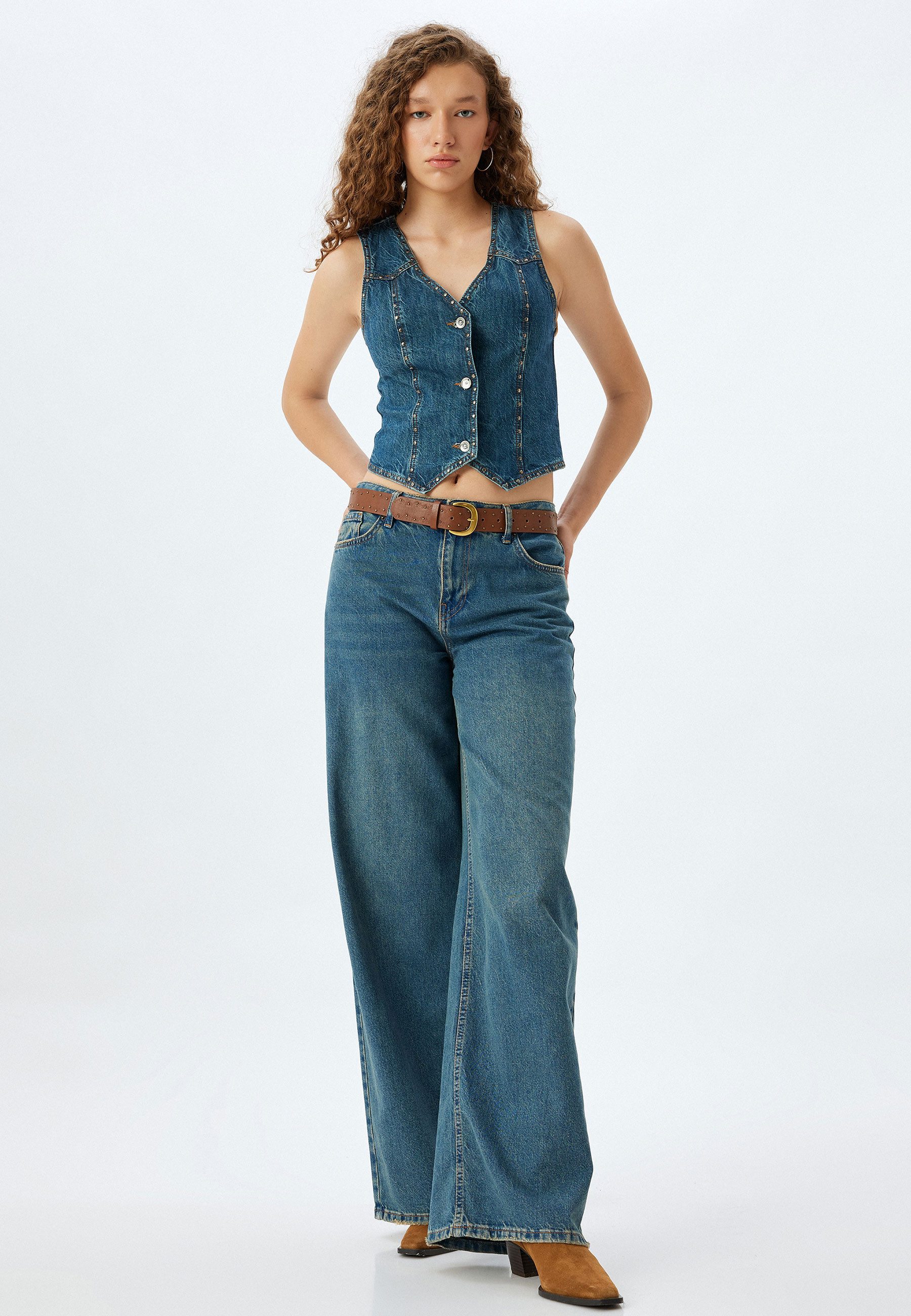 Koton Jeansweste Denim Mit Gewebedetail Jeansweste günstig online kaufen